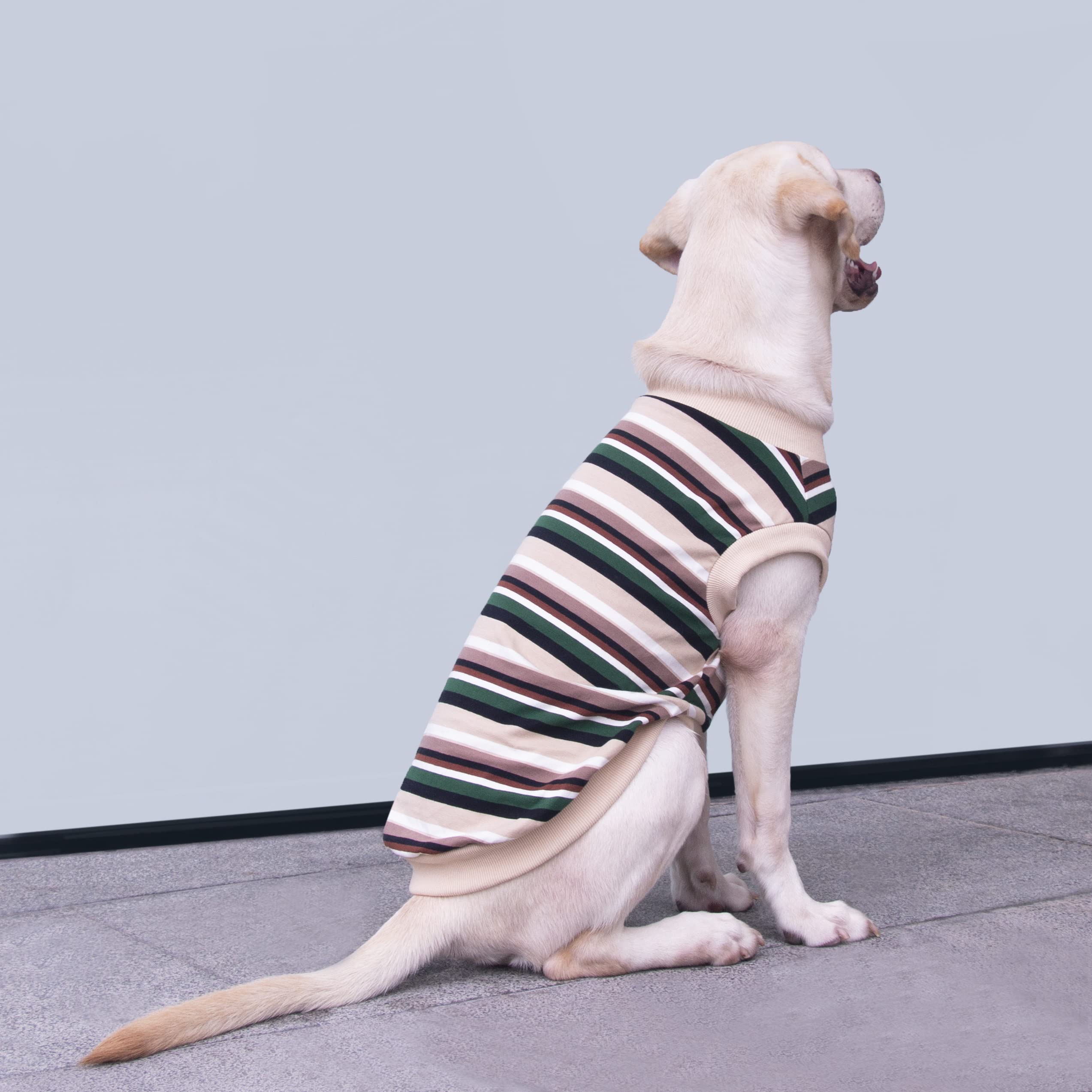 Arunners Extra Large Dog T Shirts Clothes Sleeveless Tank Top Vest For Labrador Rottweiler Great Dane, Khaki 8X-Large