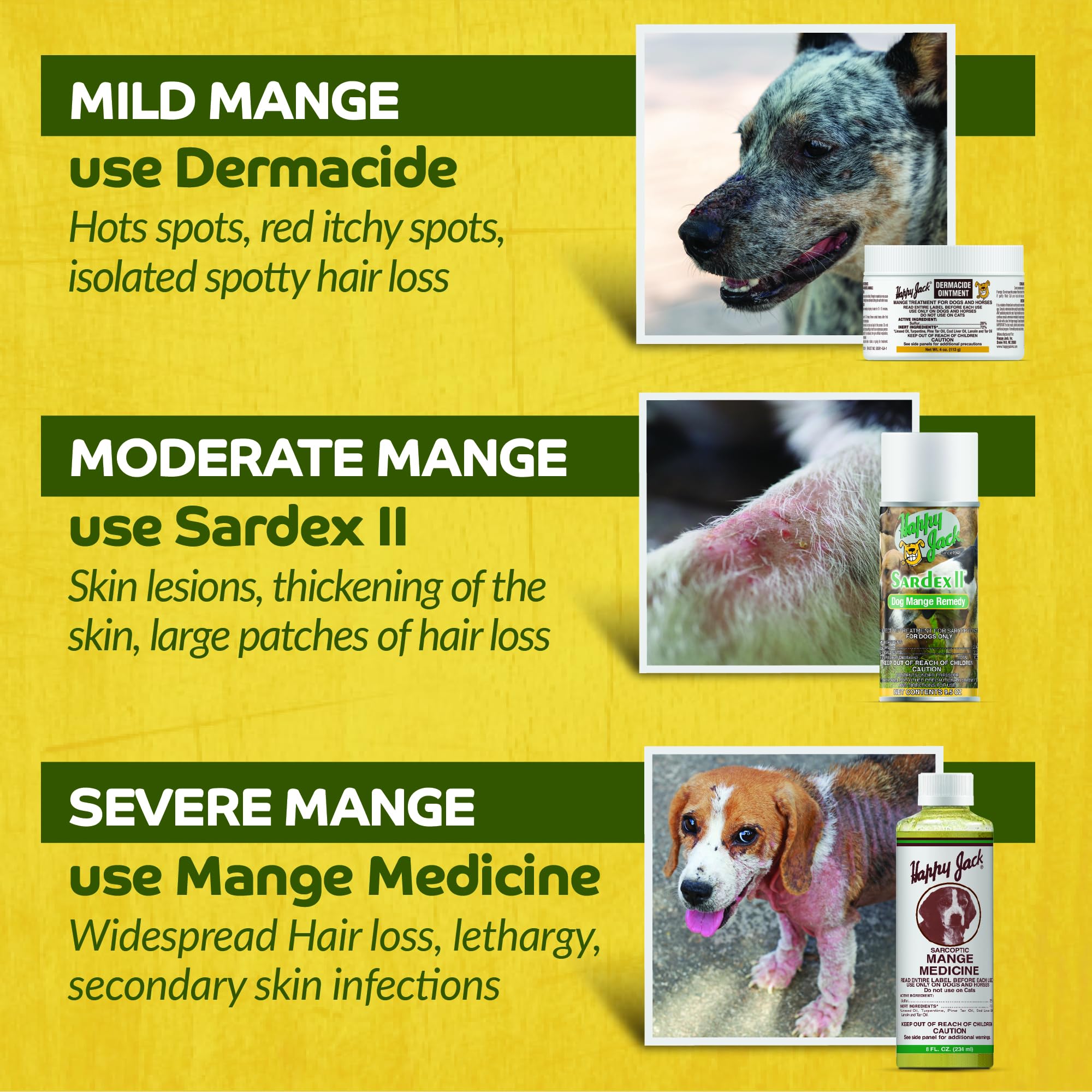 HAPPY JACK Mange Medicine & Treatment for Dogs & Horses - Brings Soothing Itch Relief to Severe Mange, Fungi, Allergies, Eczema