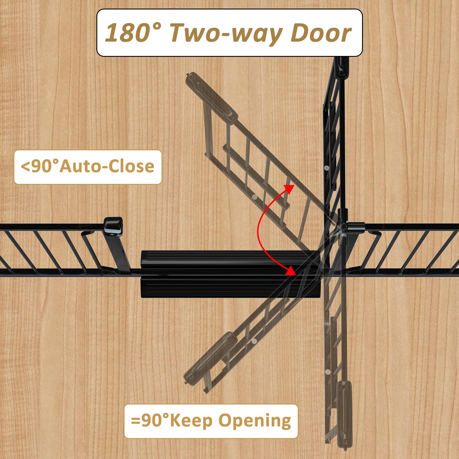 Foreng Extra Wide Dog Gates for Doorways 62.2-71.65 Extra Wide Dog Gate with Door,Baby Gate with Cat Door Pressure Mounted Pet G