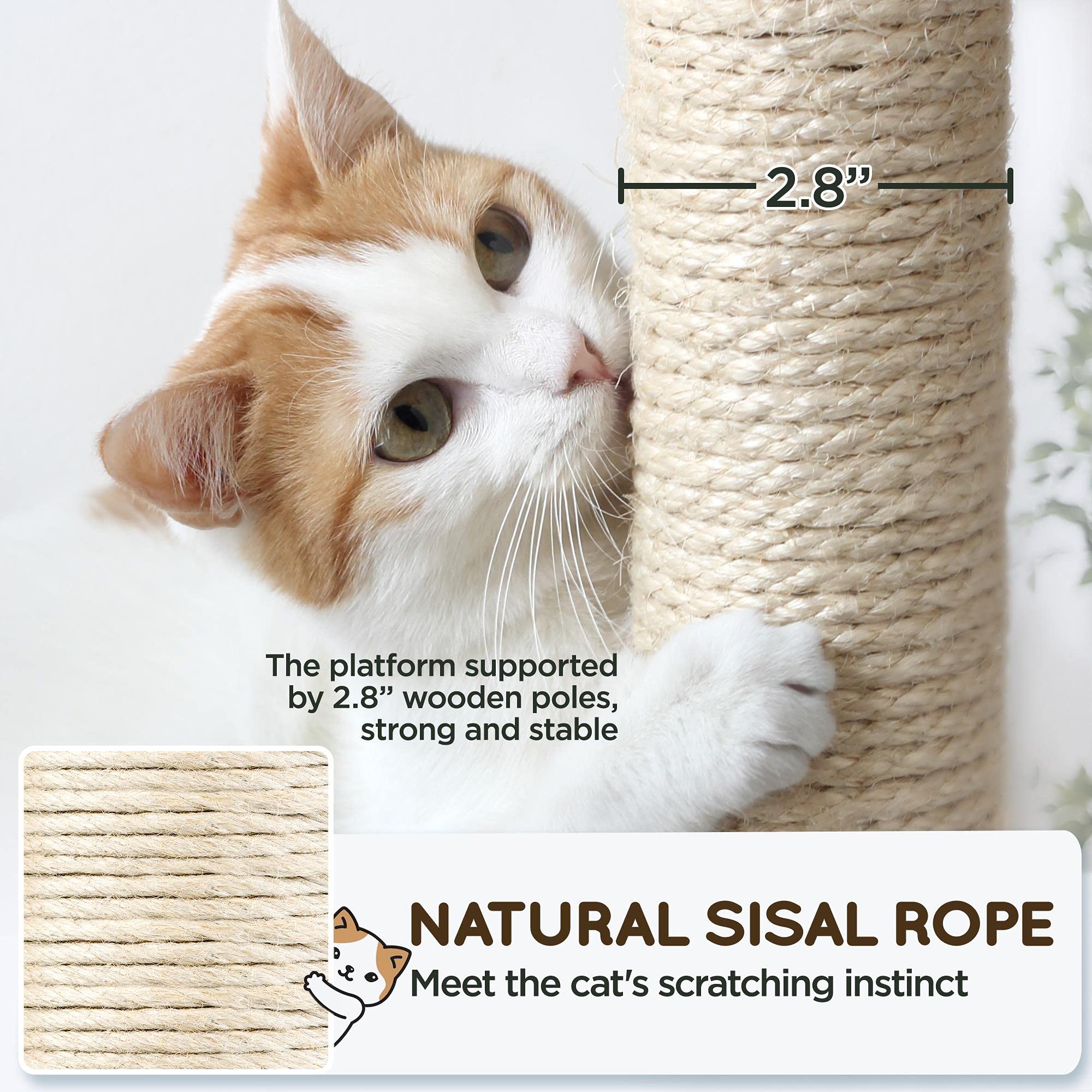 Yaheetech Cat Tree, 63 Inches Multi-Level Indoor Cat Play Structure With Scratching Posts, Hammock, And Dangling Ball