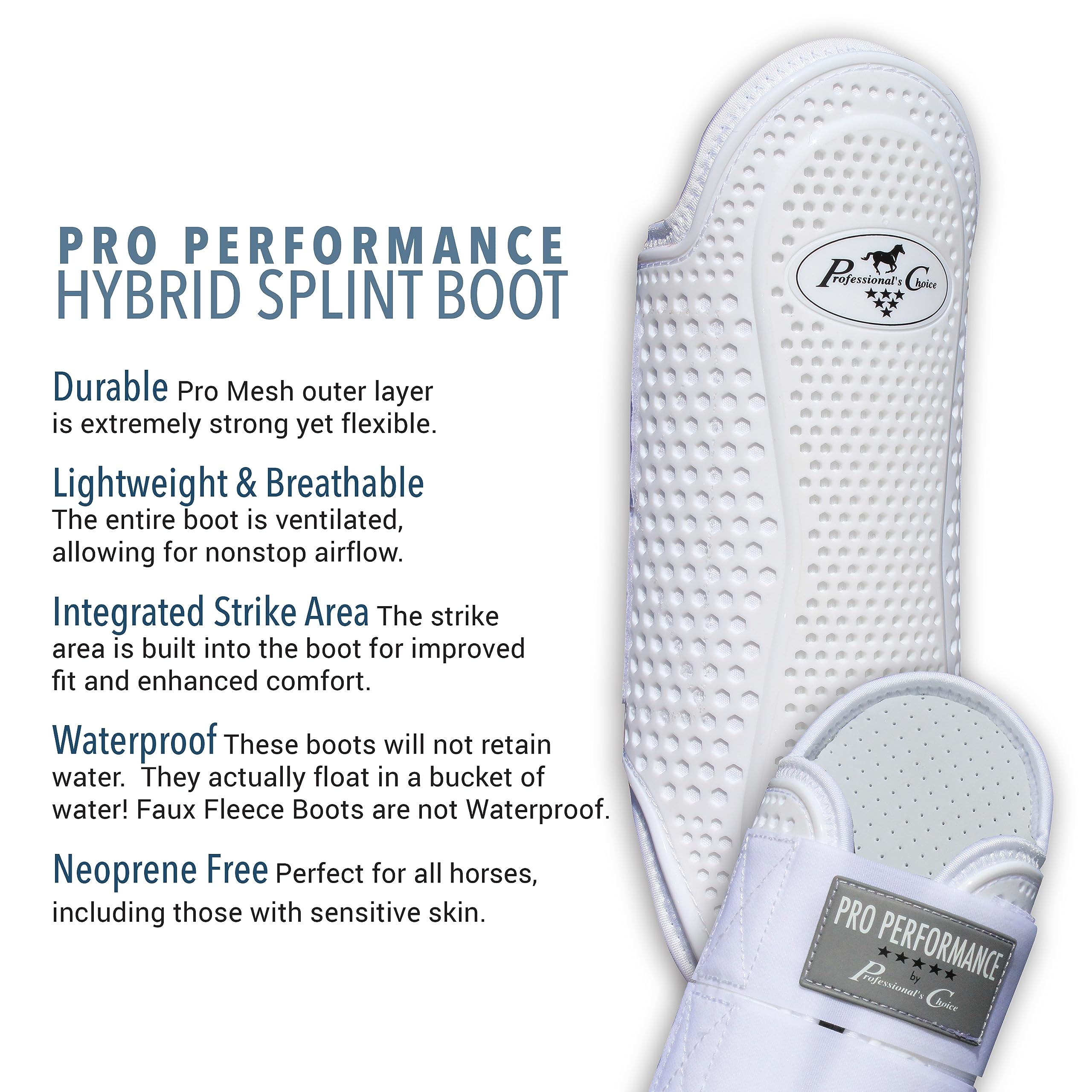 Professional'S Choice Pro Performance Hybrid Splint Boot | Durable Pro Mesh Outer Layer | Integrated Strike Area | Exercise Or T