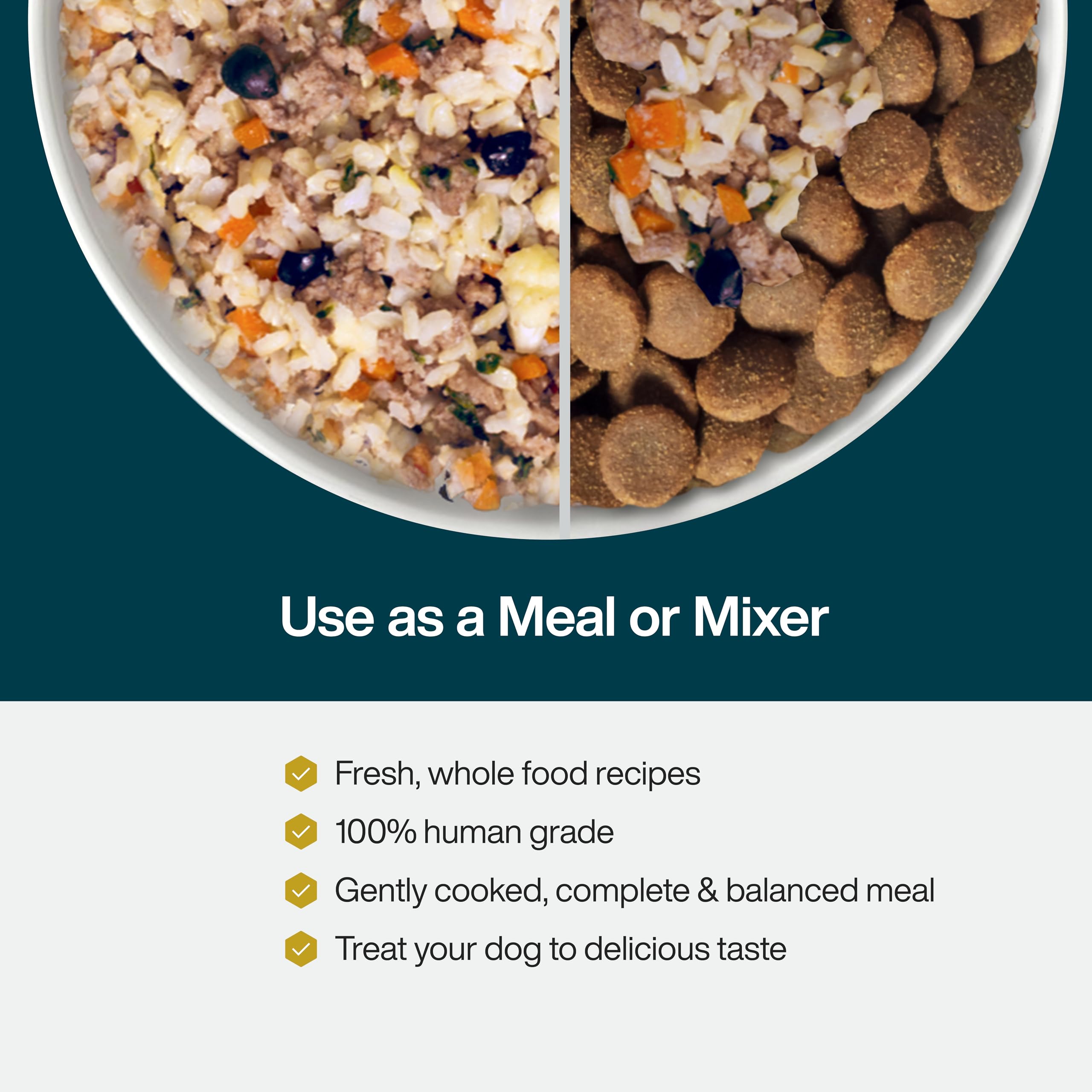 JustFoodForDogs Frozen Fresh Dog Food, Complete Meal or Topper, Lamb & Brown Rice Human Grade Dog Food Recipe, 72 oz (Pack of 7)