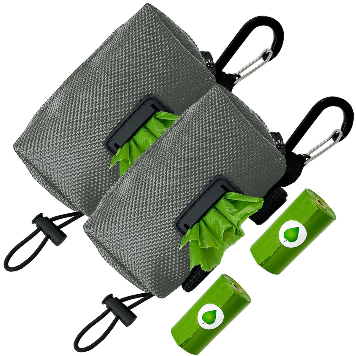 Dog Poop Bag Holder, 2 Pack Poop Bag Holder For Leash, Cakovano Pet Waste Bag Dispenser Dog Bag Holder Leash Attachment, Poop Ba