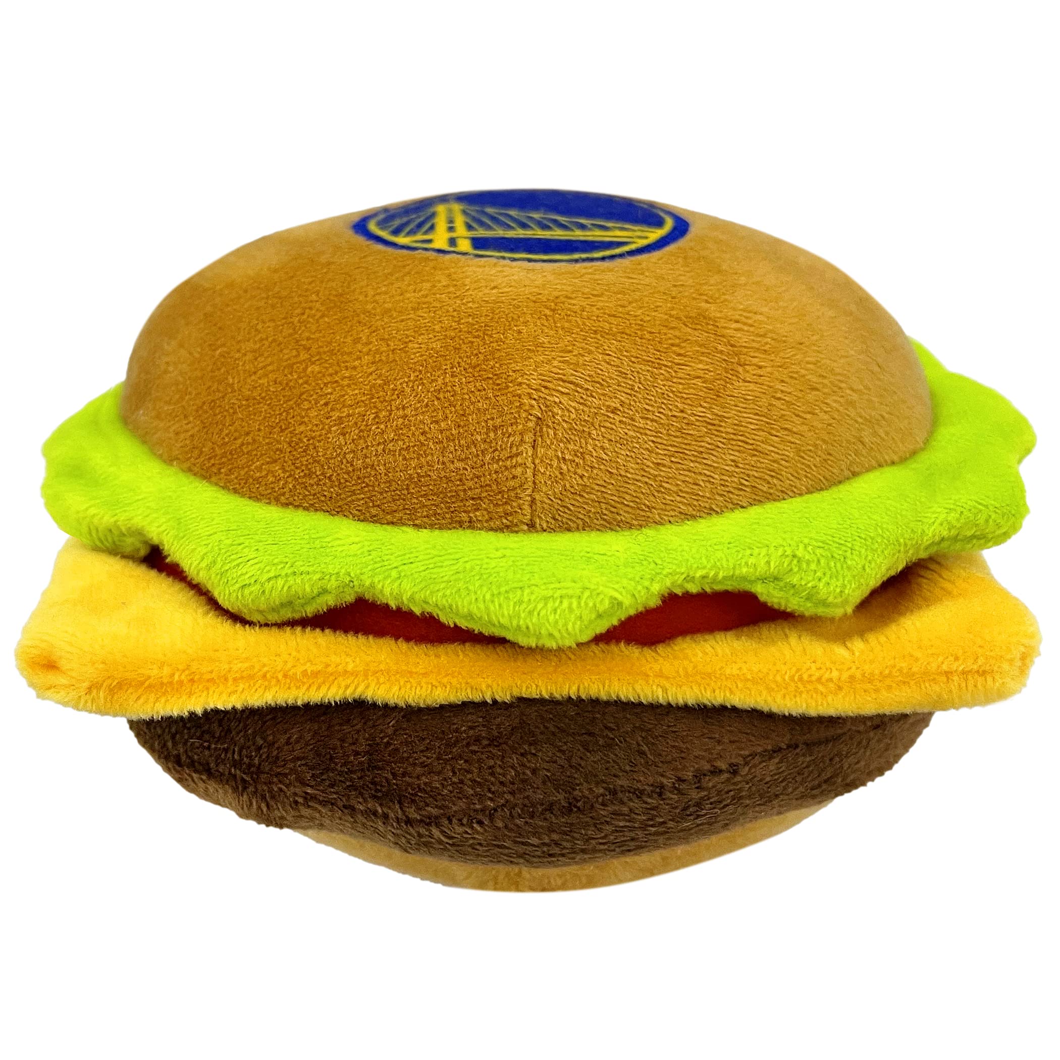 Pets First Nba Golden State Warriors Cheese Burger Plush Dog & Cat Squeak Toy - Cutest Stadium Hamberger Snack Plush Toy For Dog