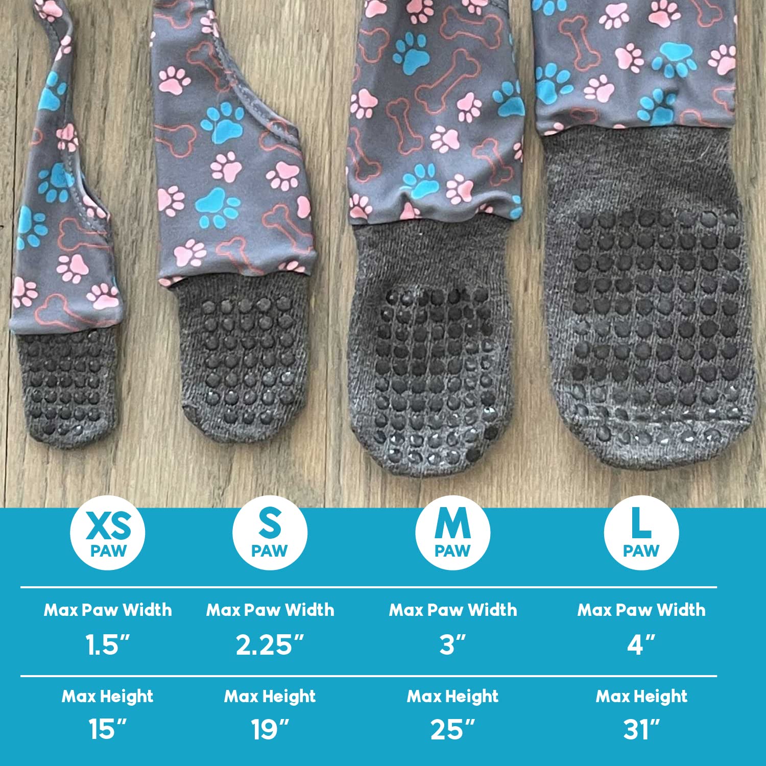 Walkee Paws Stay-On, Non-Slip Dog Socks To Prevent Licking Paws And Slipping On Hardwood Floors. Seen On Shark Tank, Never Lose