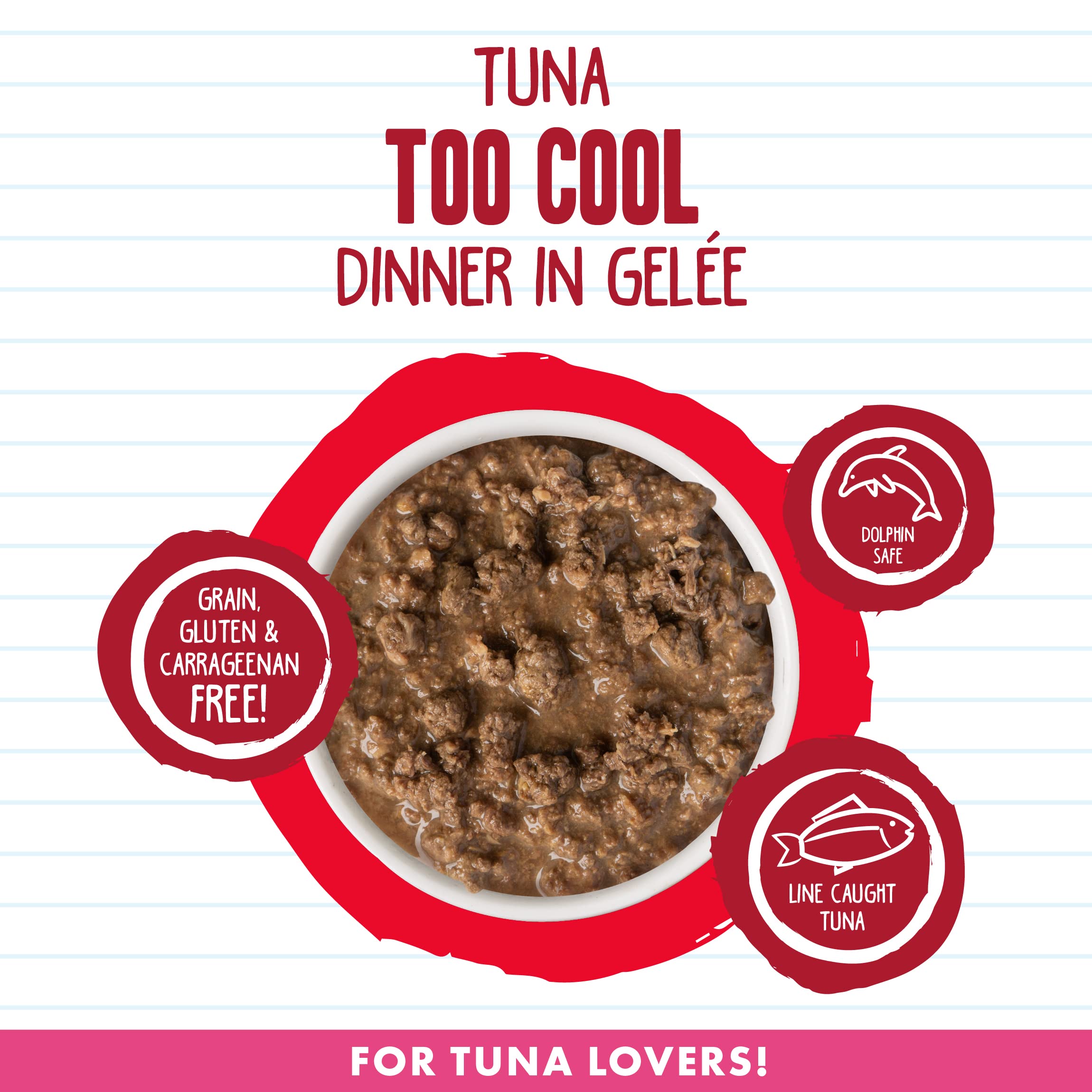 Weruva Best Feline Friend (B.F.F.) Tuna Too Cool with Red Meat Tuna in Gel  e Cat Food, 5.5oz Can (Pack of 24)
