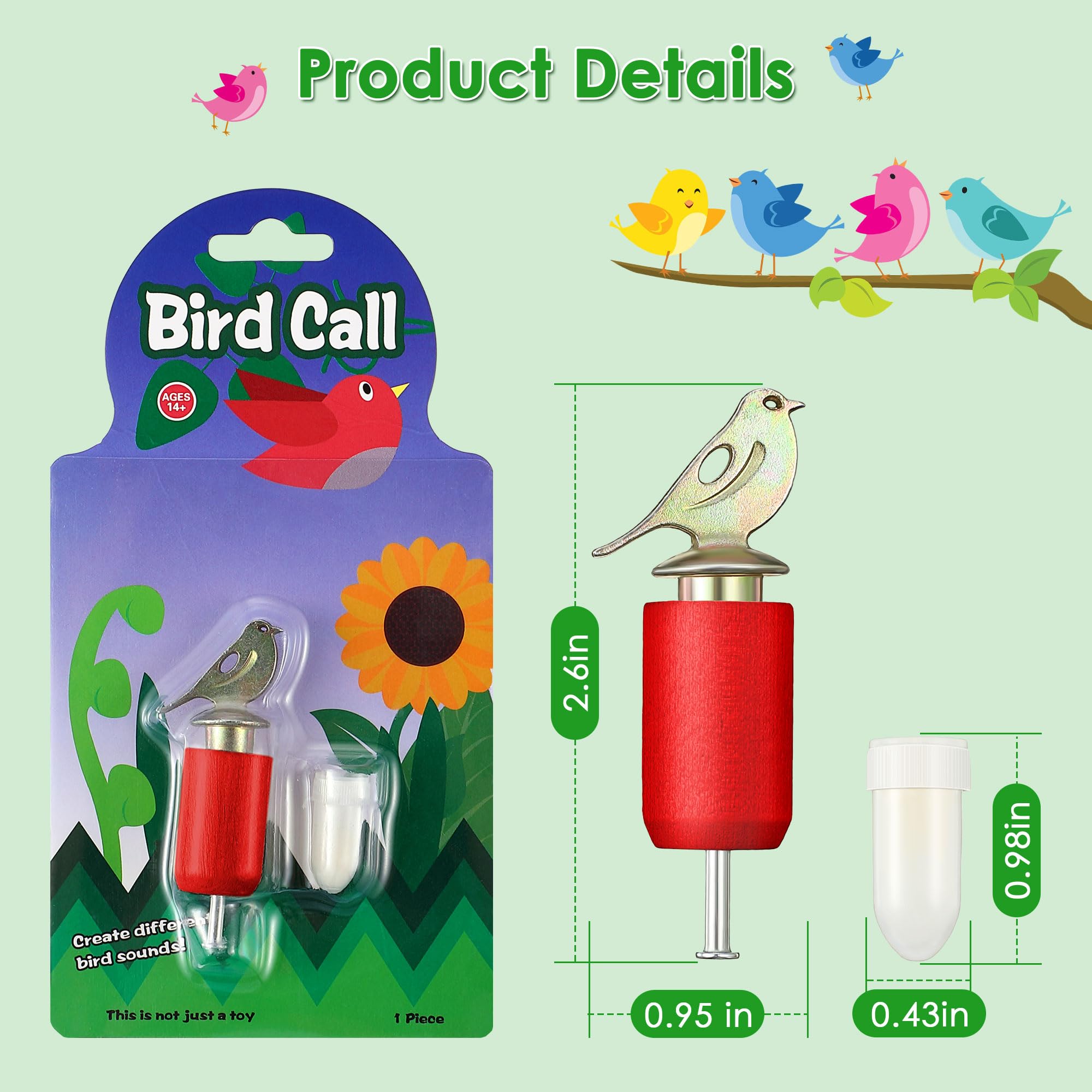 Dreyoo Beetle & Bee Bird Call With Rosin, Imitating Bird Sounds Made Of Zinc Alloy And Wooden For Birds Lovers, Birds Watching G