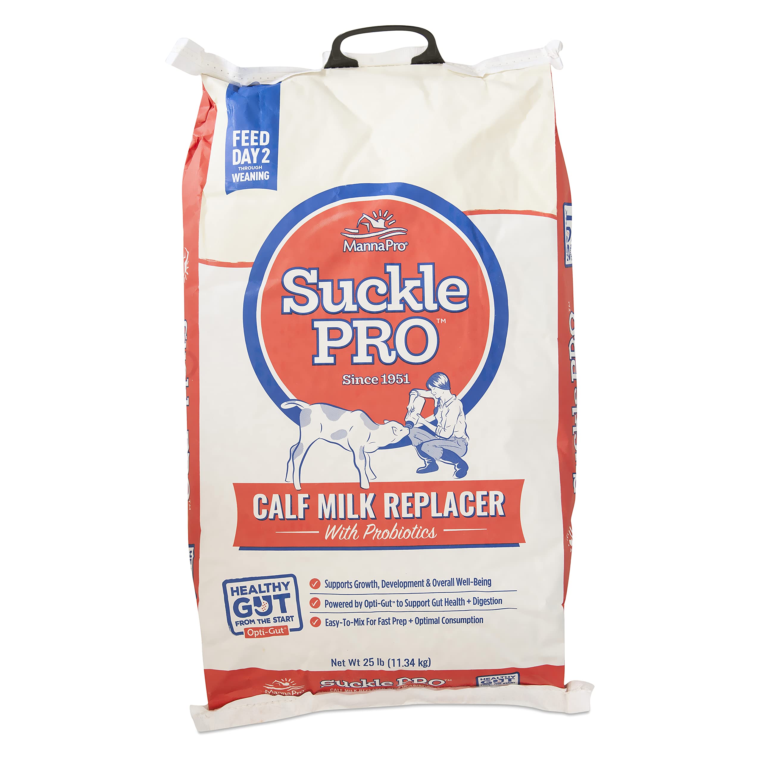 Manna Pro Suckle Pro Calf Milk Replacer - 22% Protein with Probiotics - 25 lb