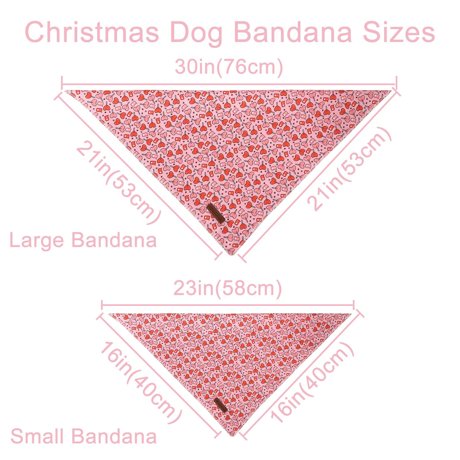 Up Urara Pup Valentine Dog Bandana - Pink Heart Triangle Bid Scarf For Small/Medium Dogs, Cats; Cotton Kerchief For Girl/Boy Pet
