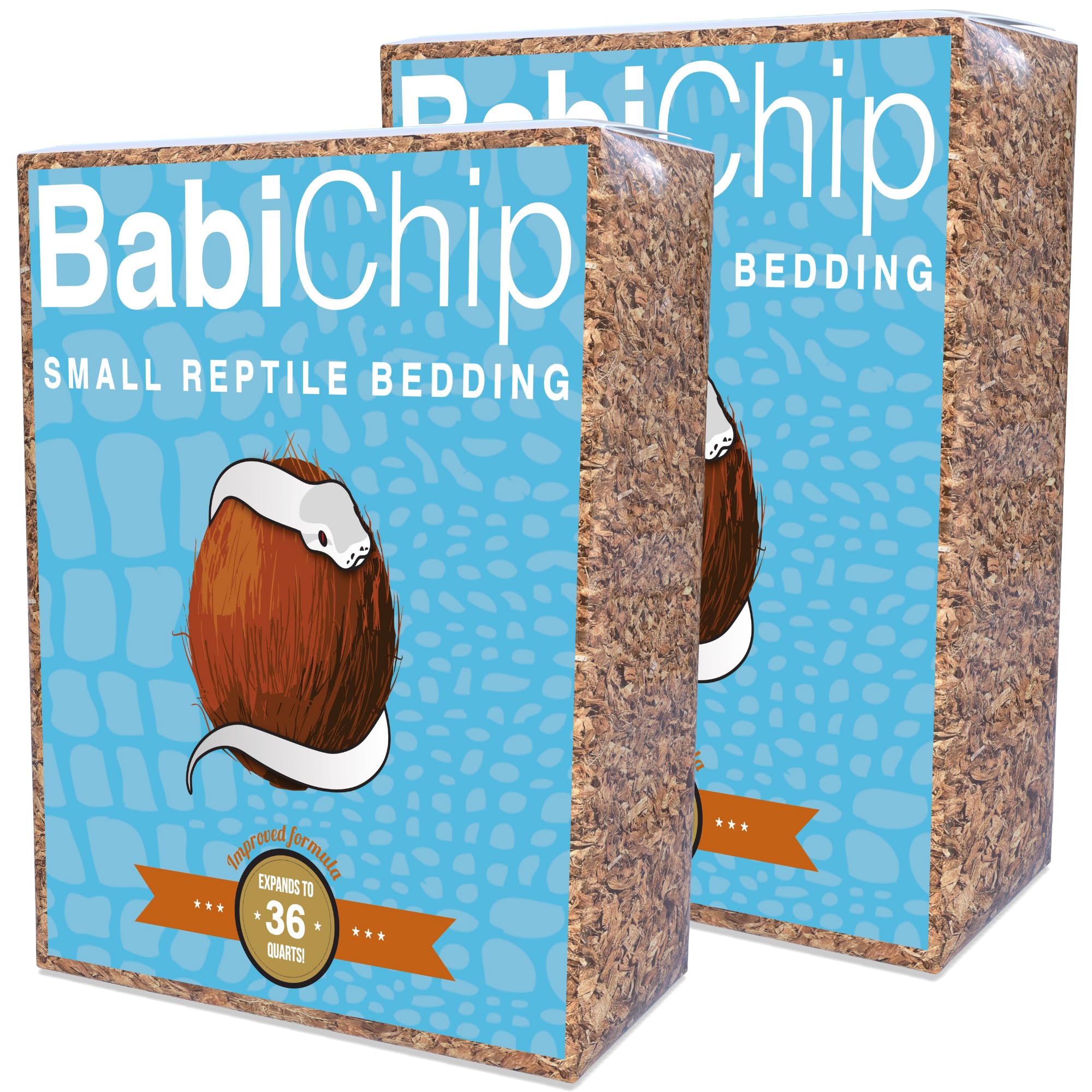 Babichip Coconut Chip Substrate For Reptiles 2 Pack Of 36 Quart Loose Small Sized Coco Husk Chip Bedding For Ball Pythons, Snake