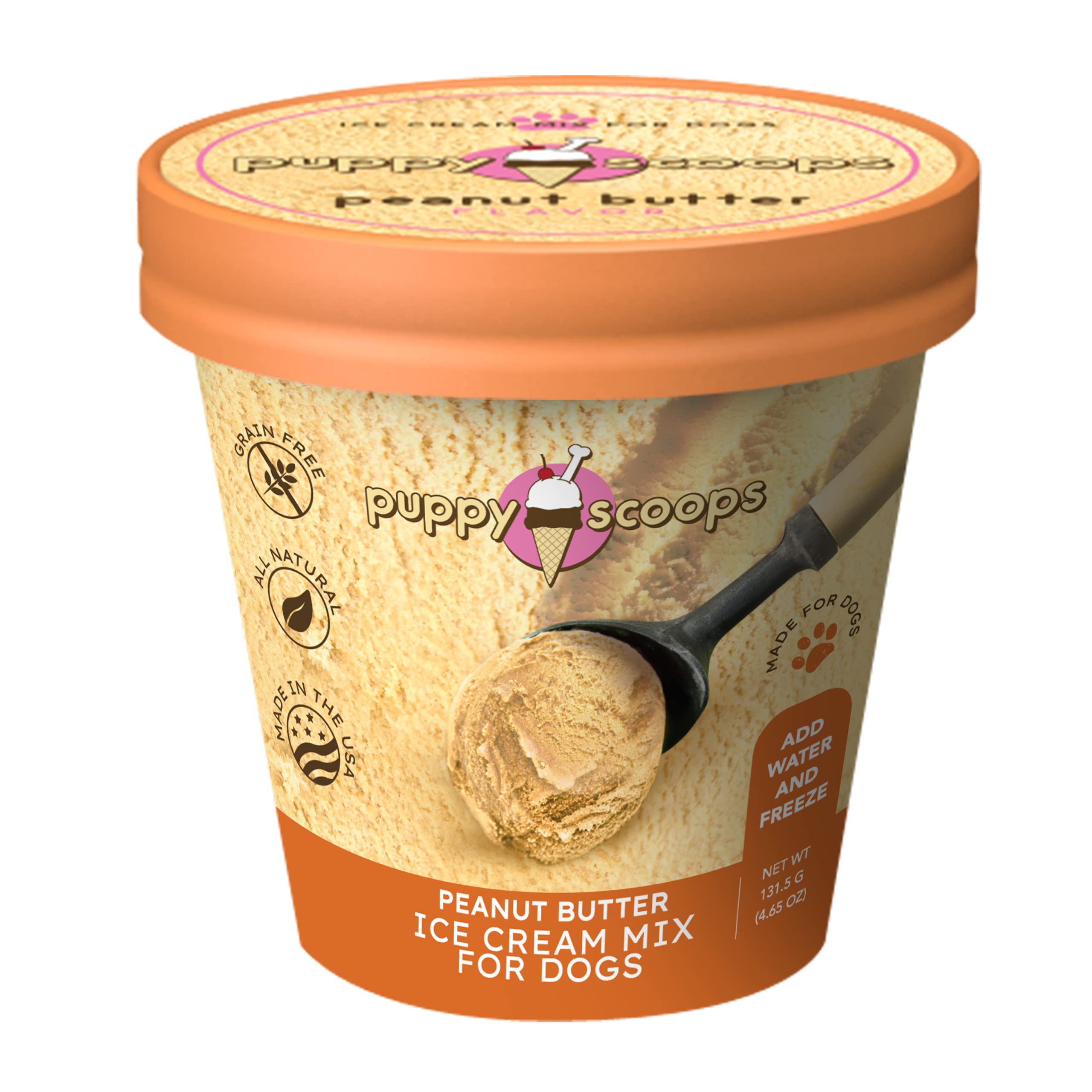 Puppy Cake Cake and Ice Cream All Natural Fluffy & Moist Dog Birthday Cake Kit in with Peanut Butter, Your Choice of Ice Cream M
