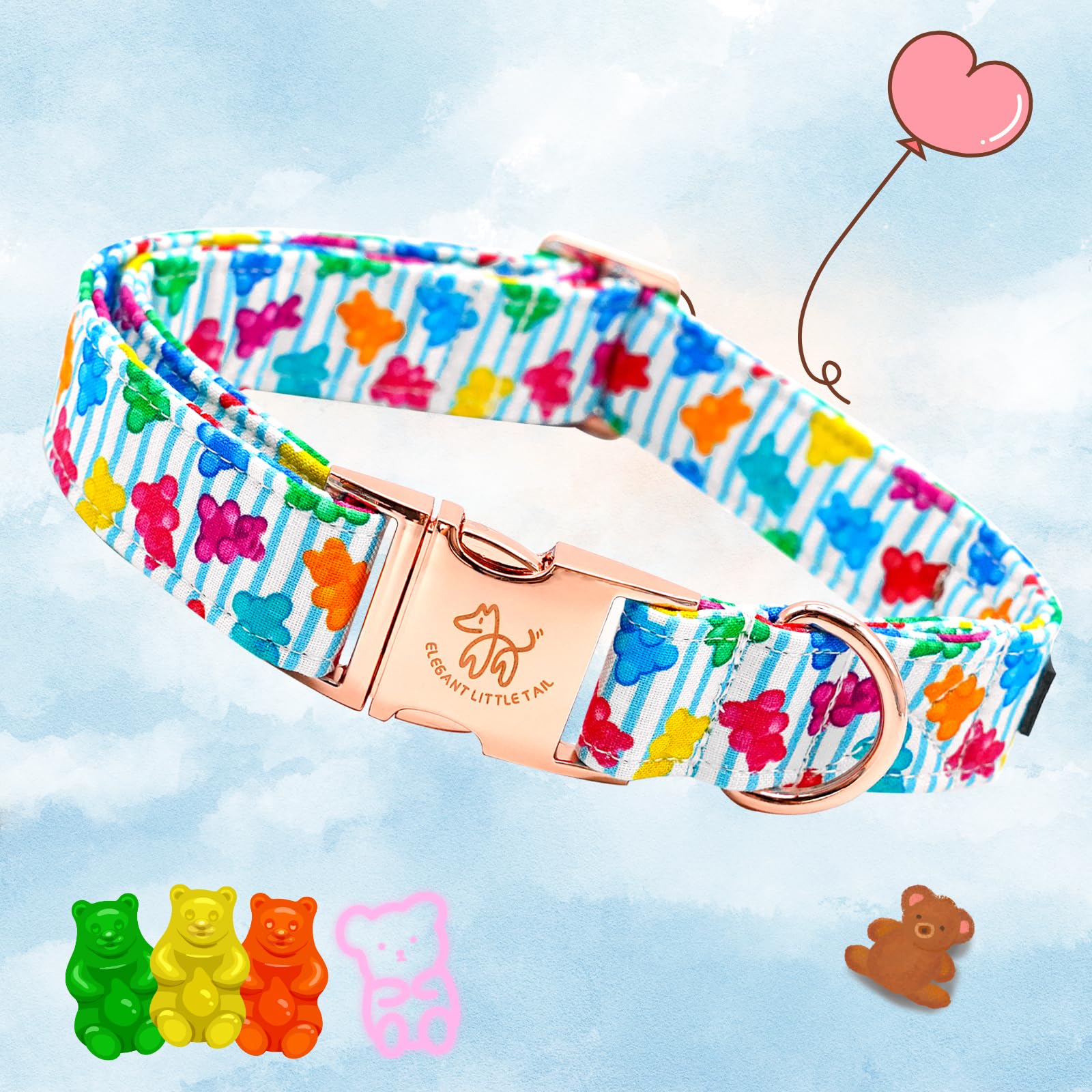 Elegant Little Tail Dog Collar, Dill Pickles Pattern Pet Collar Durable Cute Dog Collars Male Or Female Pet Gift Adjustable Dog