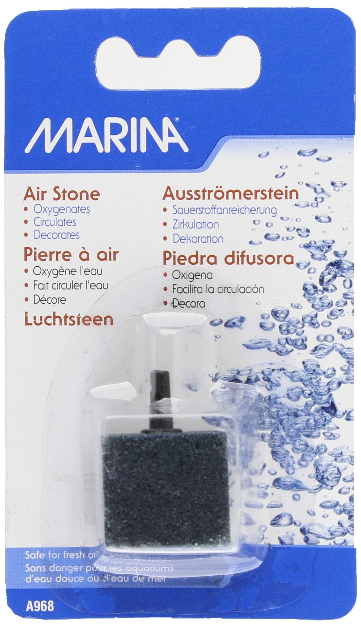 Marina Air Stone Aquarium Decor, Square, 1-Inch