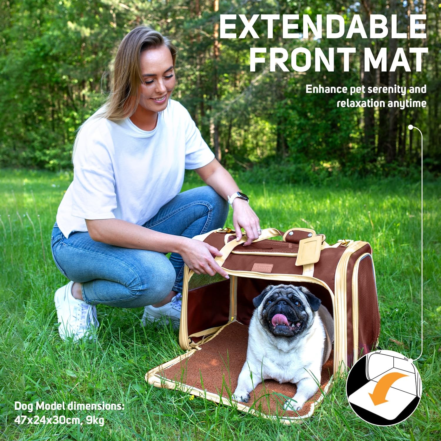 Petproved Large Cat Carrier Soft Dog Carrier For Small Dogs Pet Bag Carriers For Cat Dog Travel Bag Large Small Dog Puppy Kitten