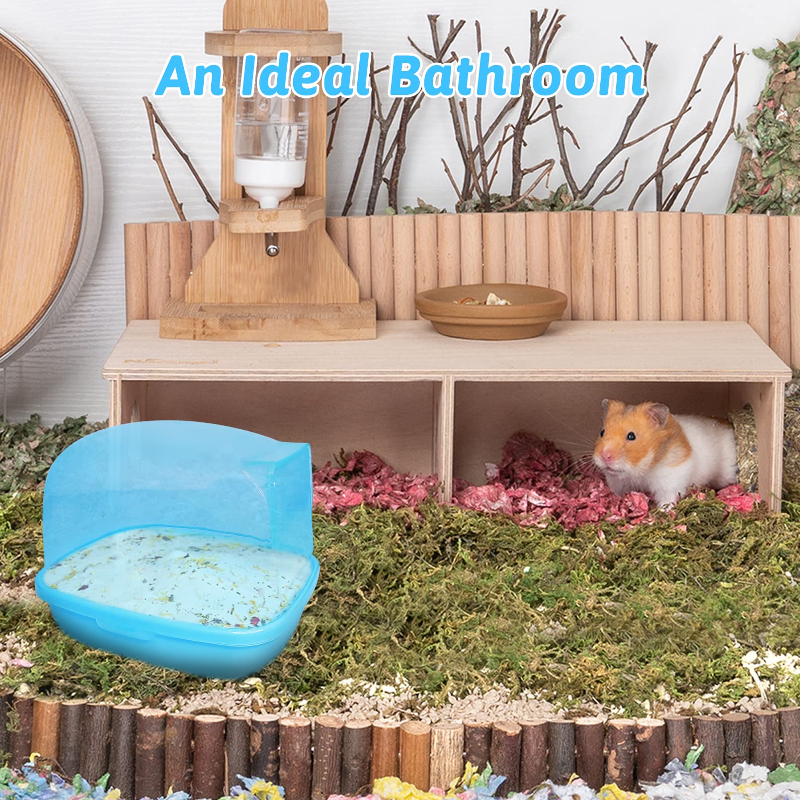 Hamiledyi Hamster Bathtub Dwarf Hamster Bathroom Sand Bath Container Chinchilla Sauna Room Plastic Sand Bath Box House For Gerbils Hedgehog Mice Or Other Small Pets Animals
