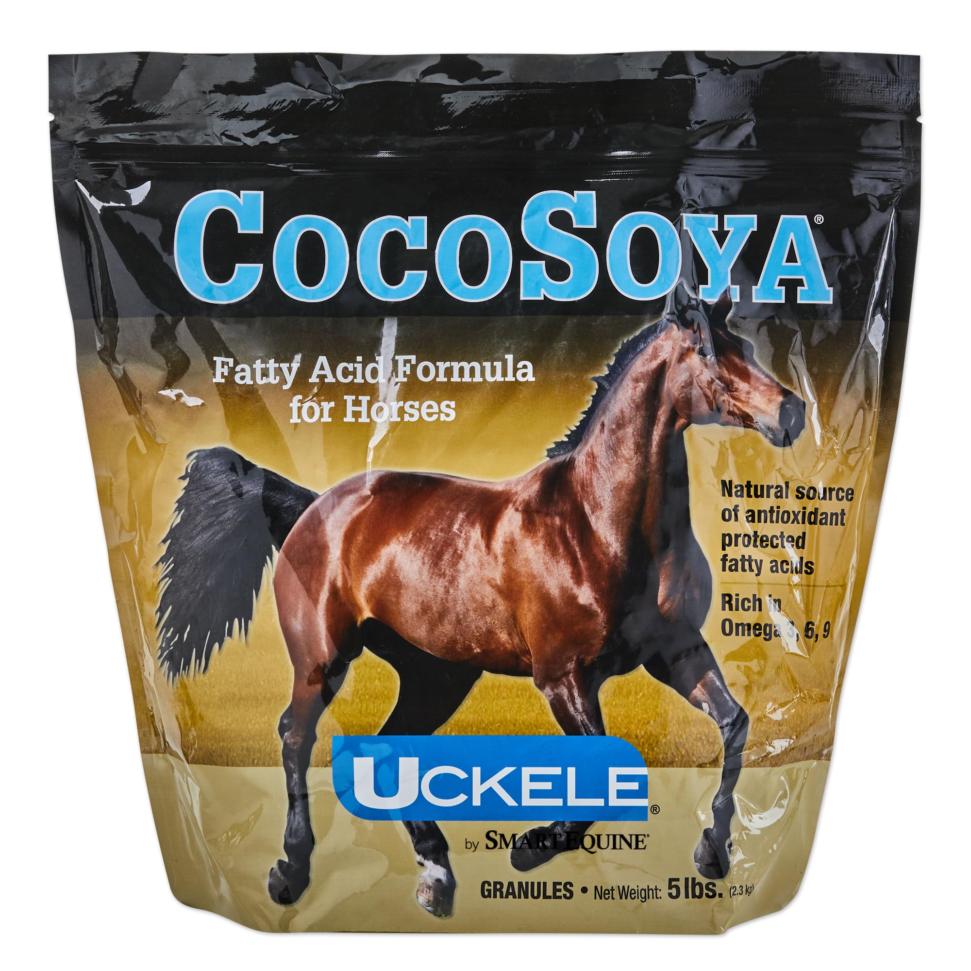 Uckele CocoSoya Granular Horse Supplement - Omega Fatty Acid Supplement for Horses - Equine Vitamin & Mineral Supplement - 5lb