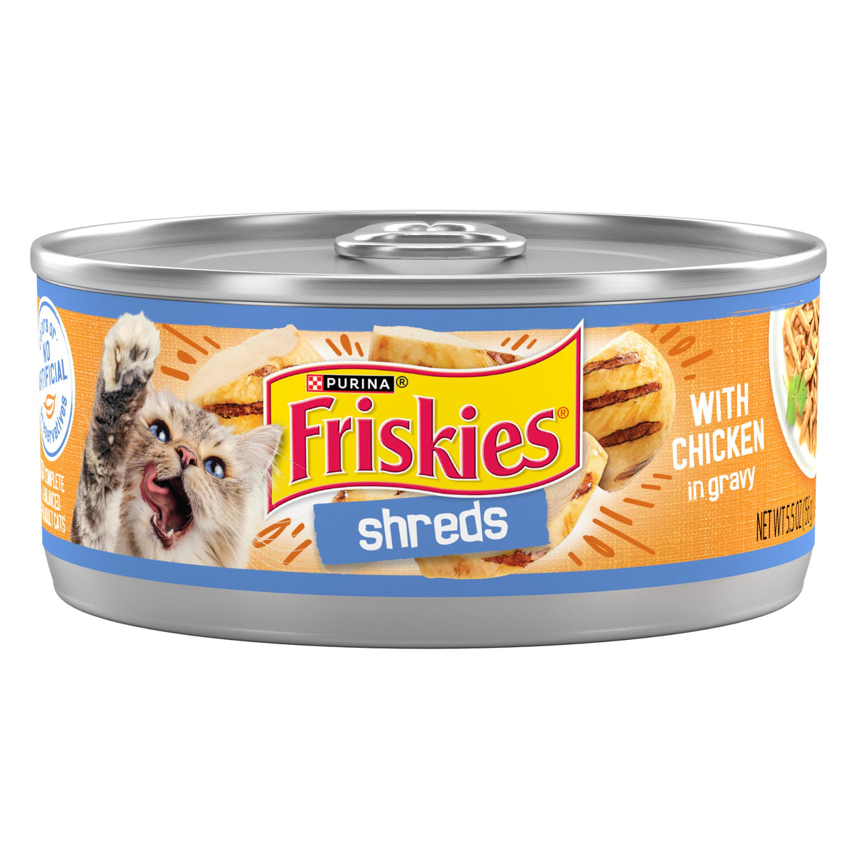 Purina Friskies Shreds With Chicken In Wet Cat Food Gravy - (Pack Of 24) 5.5 Oz. Cans