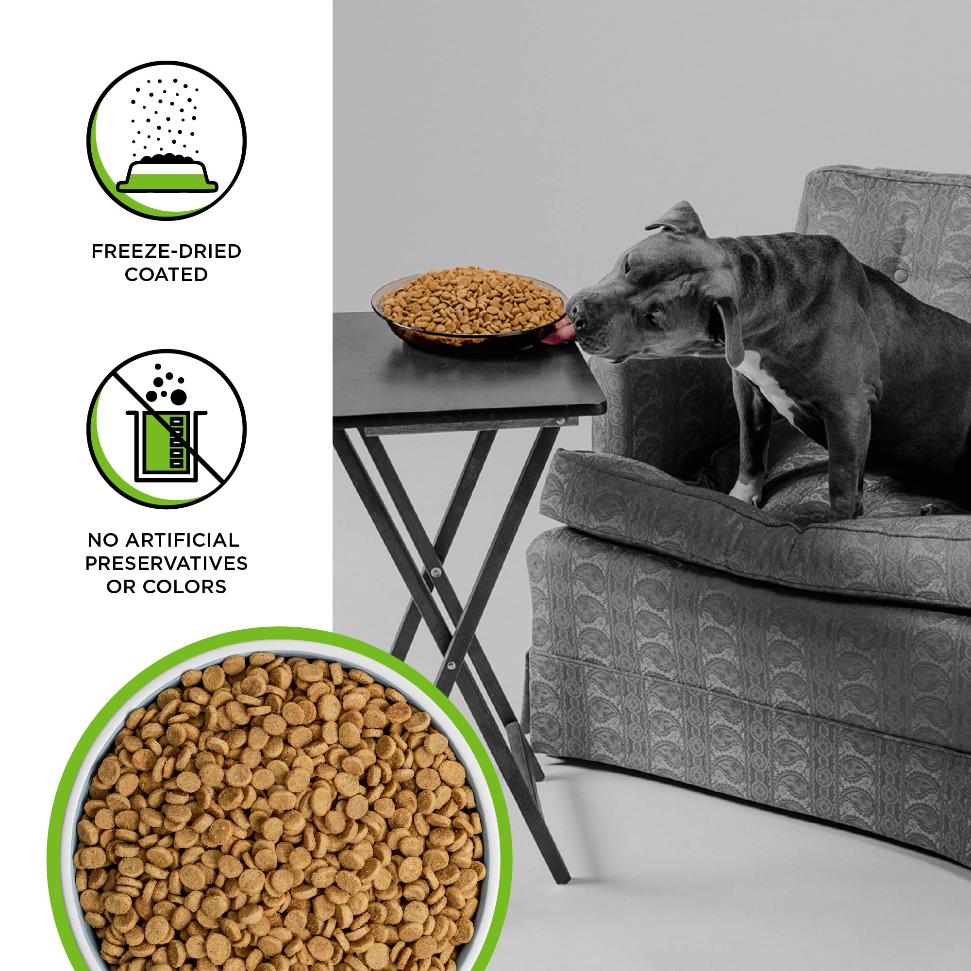 BIXBI Rawbble Dry Dog Food, Pork, 4 lbs - USA Made with Fresh Meat - No Meat Meal & No Corn, Soy or Wheat - Freeze Dried Raw Coa