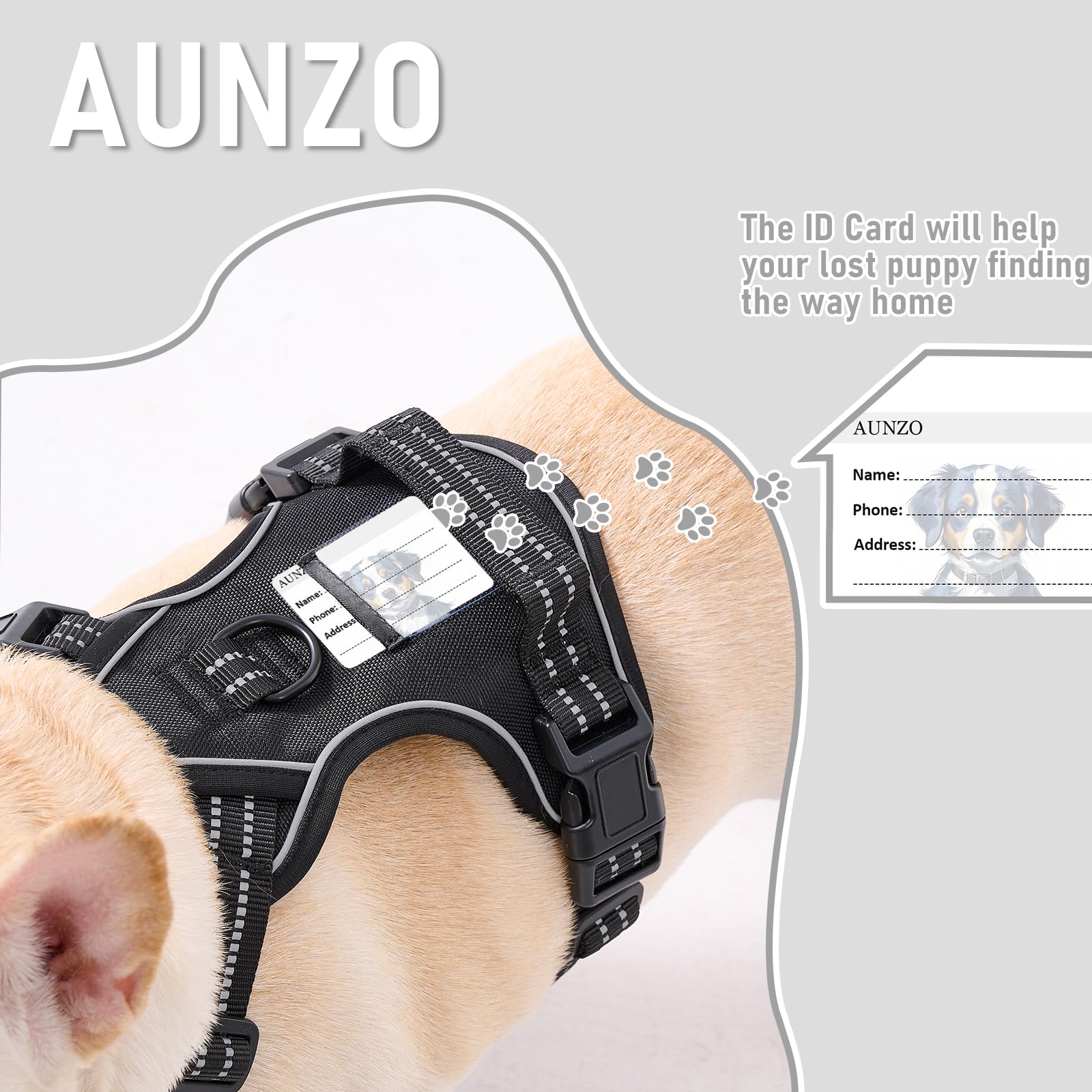 No Pull Dog Harness for Extra Large Dogs, Release on Neck, for Alaska Malamute, Bull Mastiff, Rottweiler, Great Dane etc, for Tr