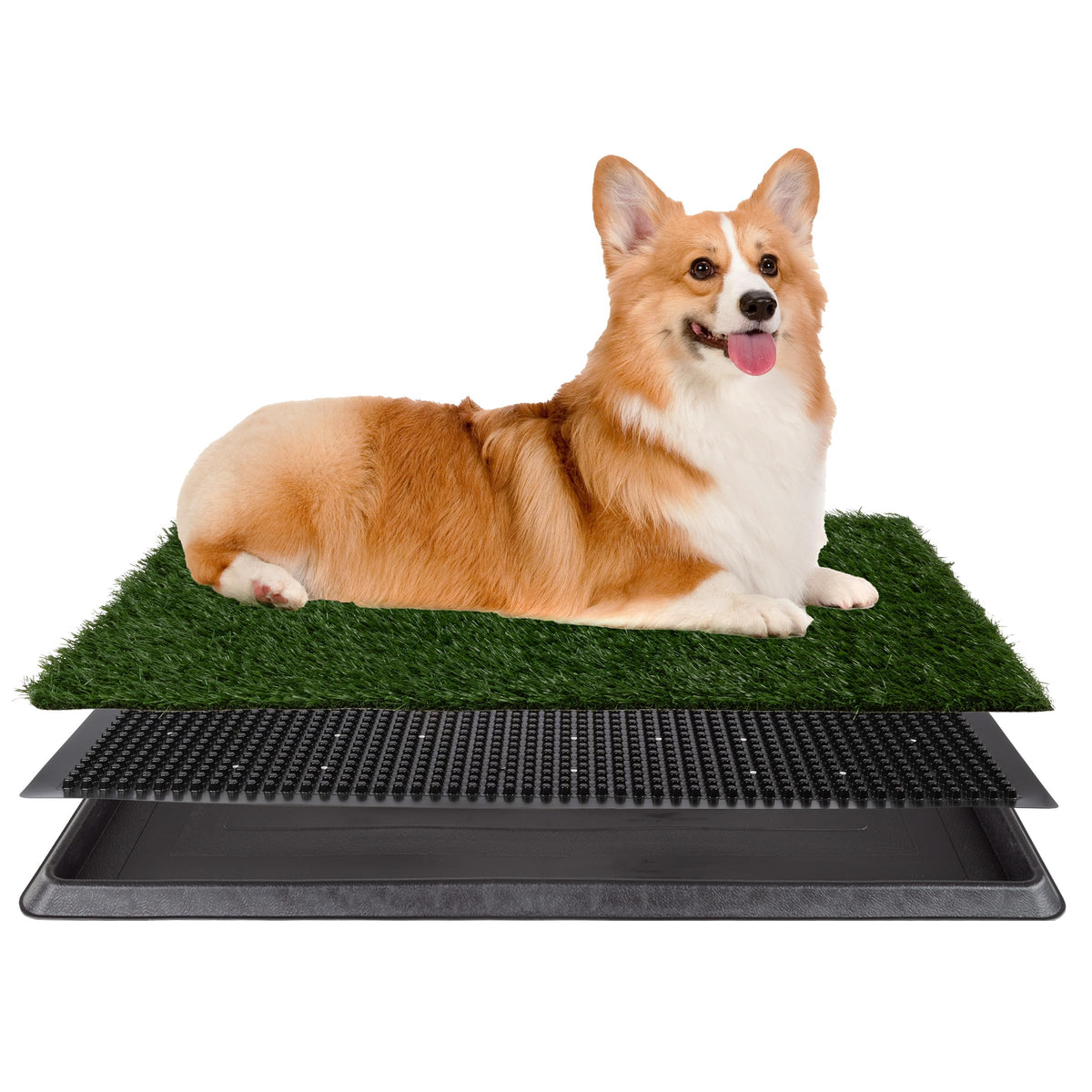 Artificial Grass Puppy Pee Pad For Dogs And Small Pets - 20X25 Reusable 3-Layer Training Potty Pad With Tray - Dog Housebreaking