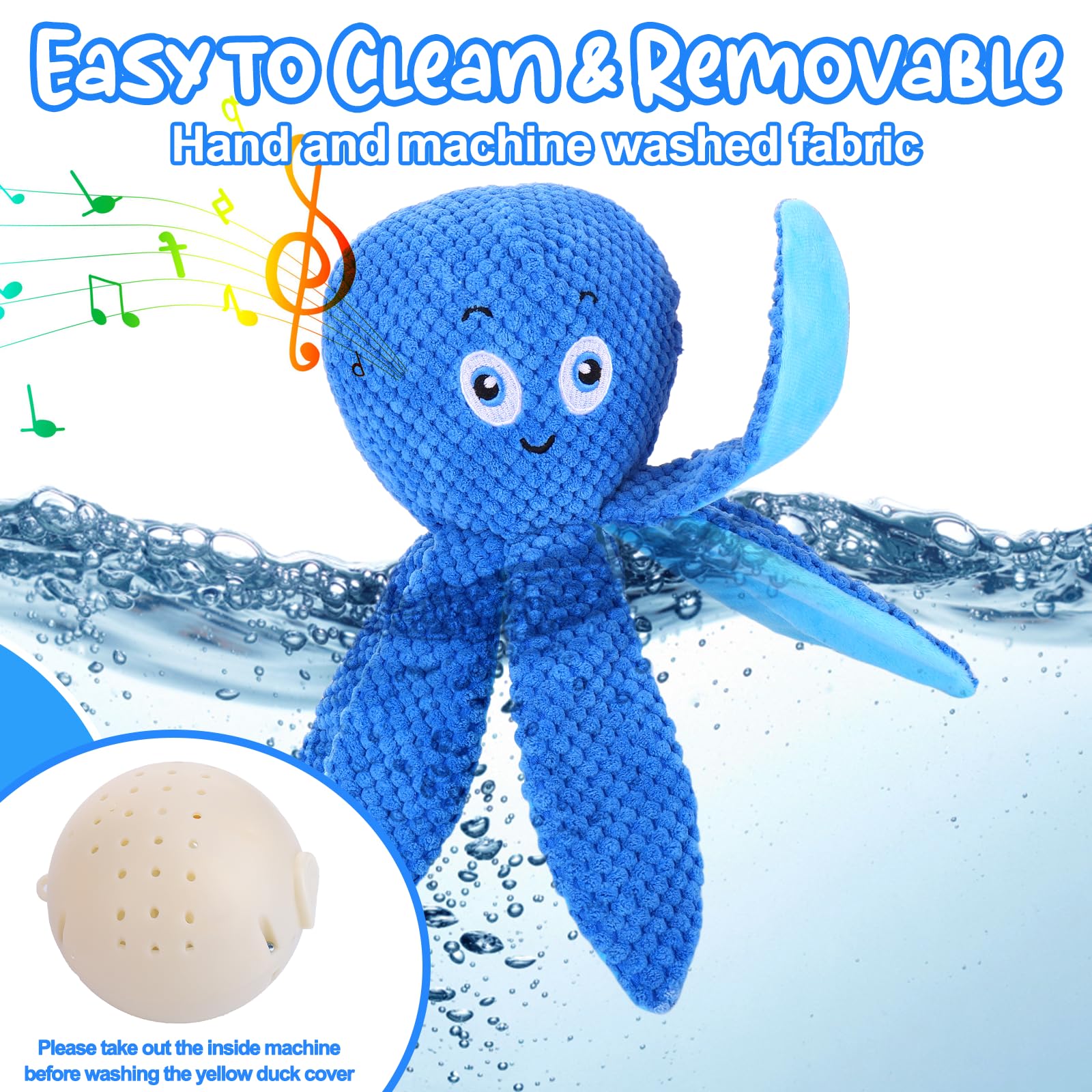 Interactive Dog Toys - Bouncing Octopus Crinkle Tentacles, Music And Recording, Moving Ball For Small/Medium/Large Puppy To Keep