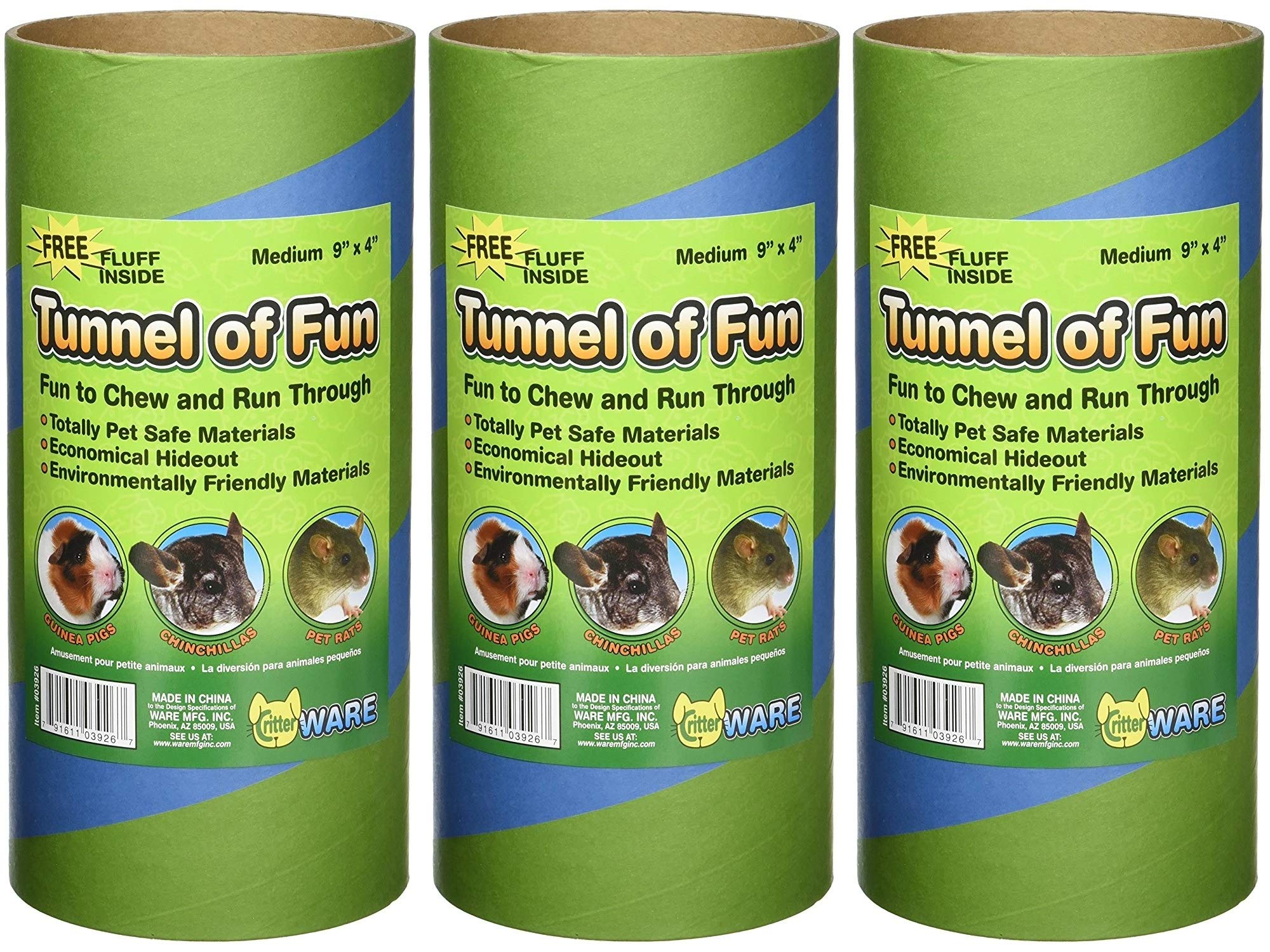 (3 Pack) Ware Manufacturing Tunnels Of Fun Small Pet Hideaway, Medium