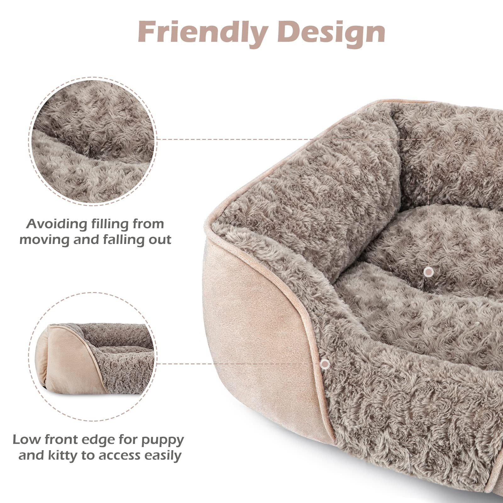 Invenho Medium Dog Bed For Large Medium Small Dogs Rectangle Washable Dog Bed, Orthopedic Dog Bed, Soft Calming Sleeping Puppy B