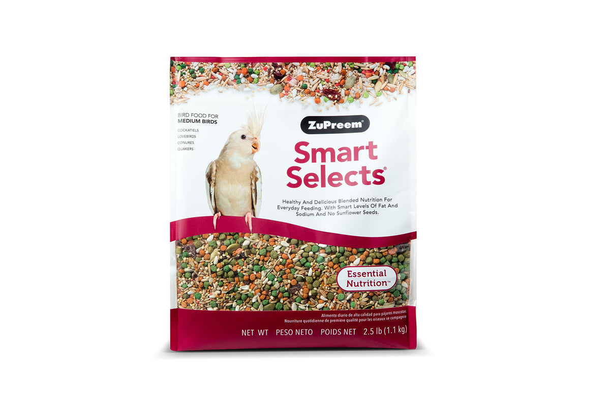 Zupreem Smart Selects Bird Food For Medium Birds, 2.5 Lb (Pack Of 2) - Everyday Feeding, Cockatiels, Quakers, Lovebirds, Small C