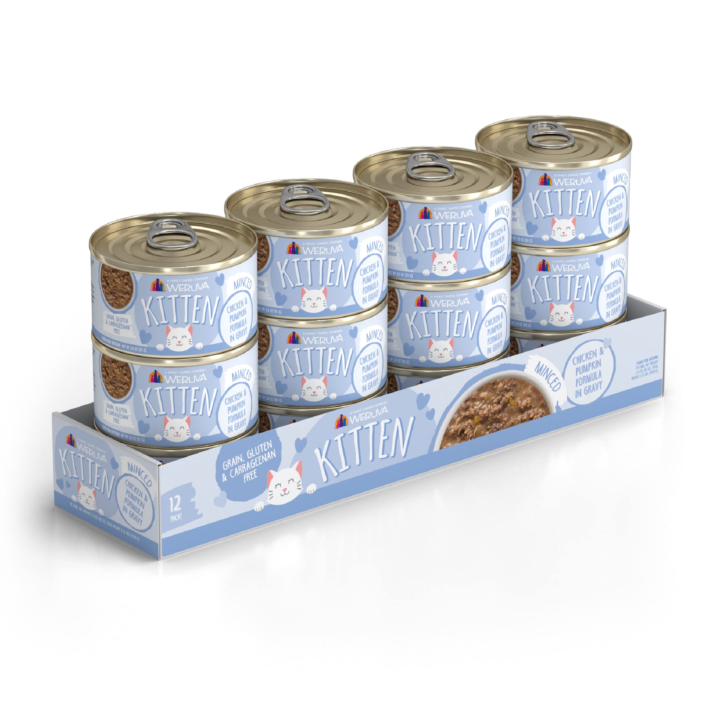 Weruva Kitten, Chicken & Pumpkin Formula in Gravy, 3oz Can (Pack of 12)