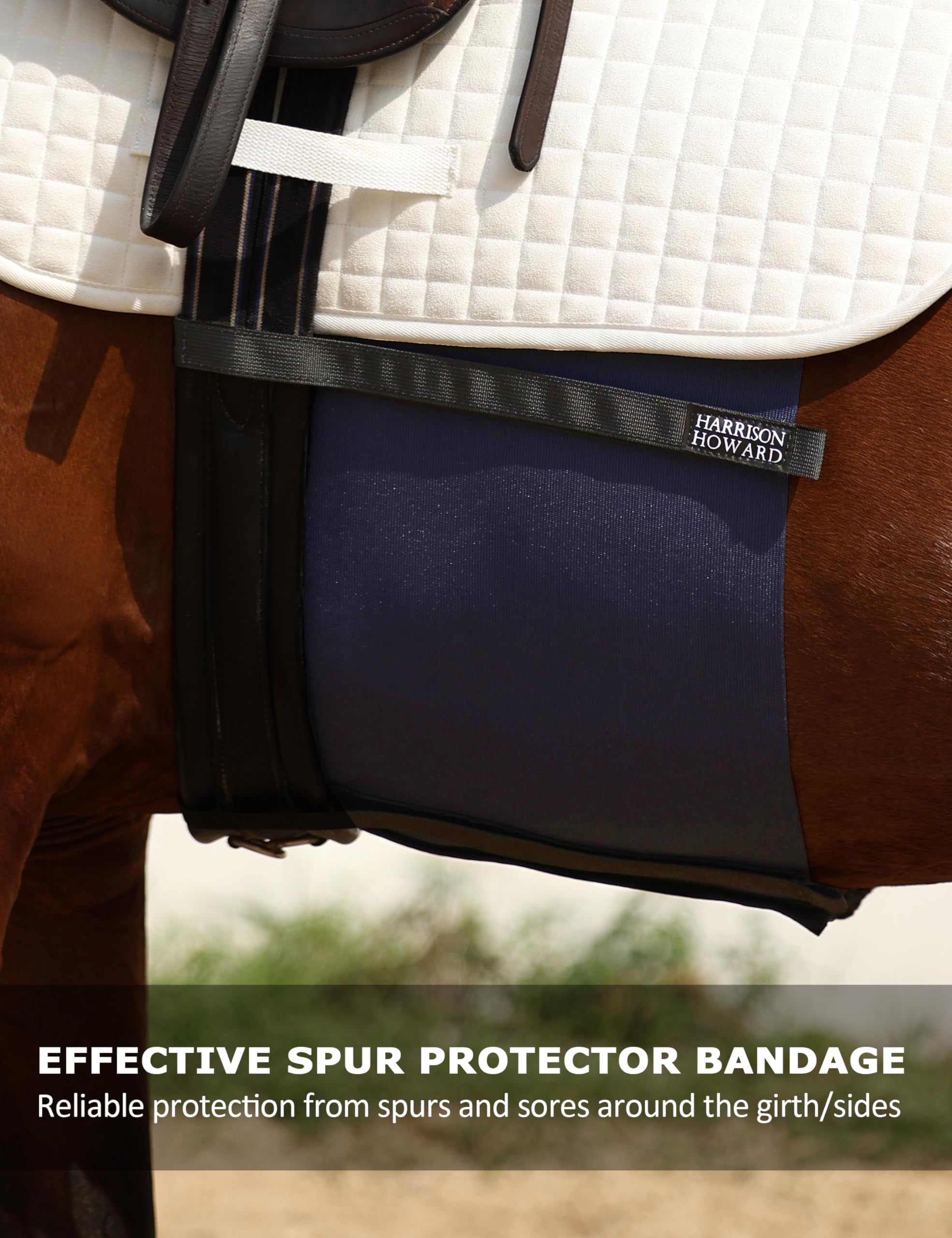 Harrison Howard Horse Belly Guard Body Bandage Wrap Spur Mark Protector Belly Cover Skin Guard Navy M