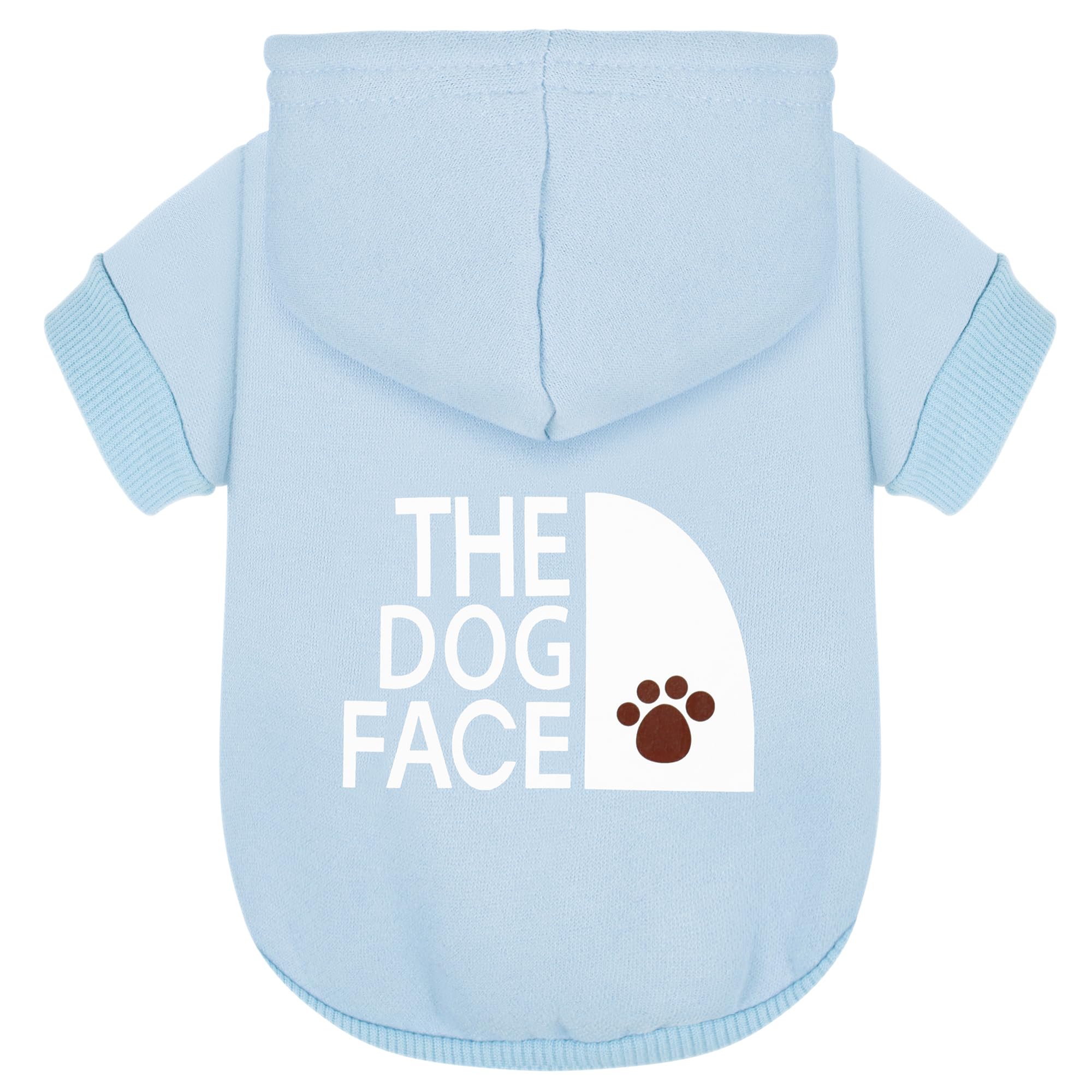 Paiaite Light Blue Chihuahua Dog Hoodie: Warm And Stylish With A 'The Dog Face' Printed Sweatshirt, Pet Clothes, And Sweater Coa