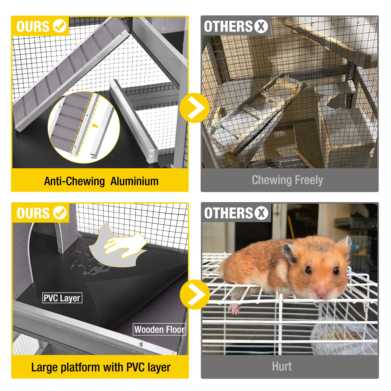 Aivituvin Ferret Cage Large Chinchilla Cage Upgrade Metal Frame Rat Cage,5 Levels Critter Nation