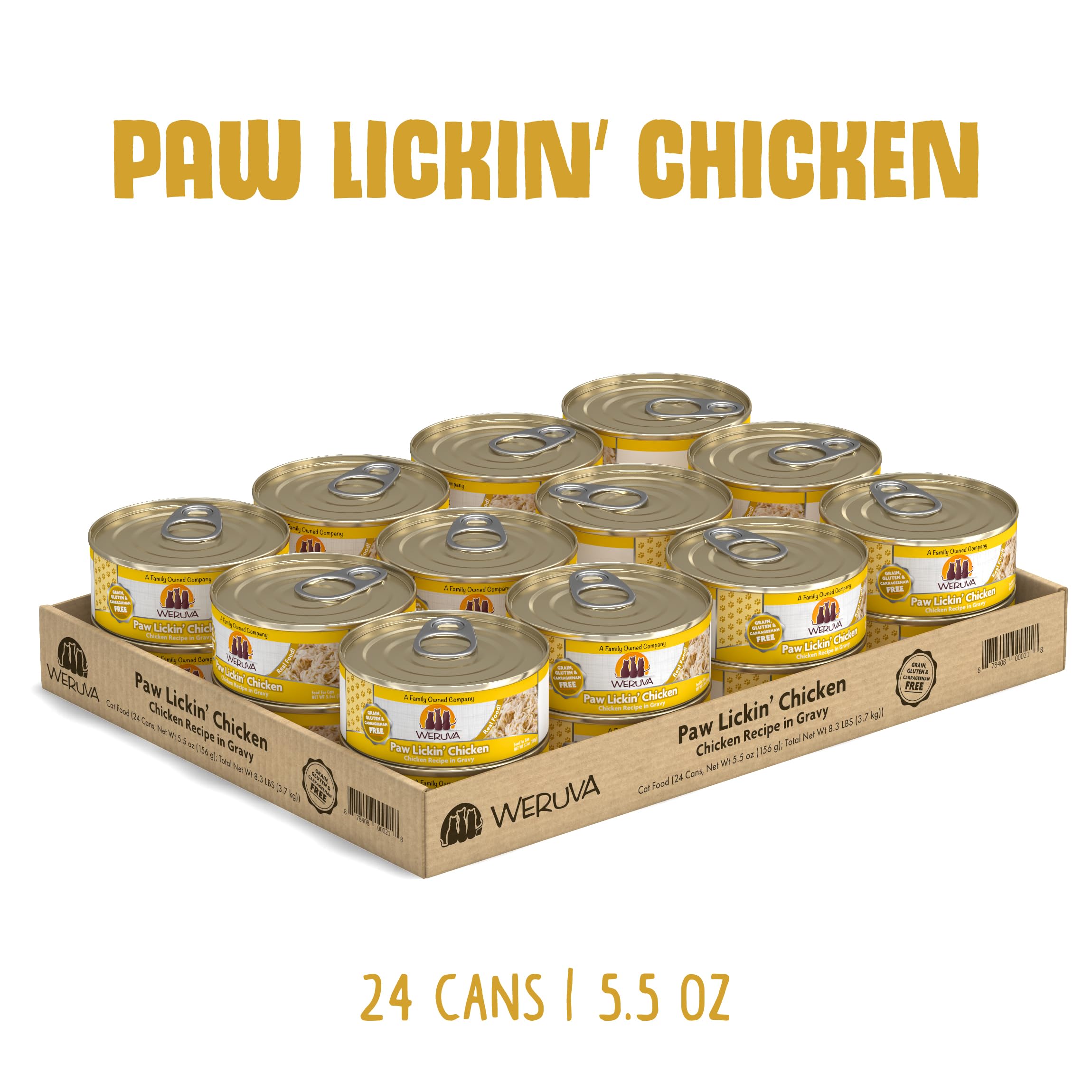 Weruva Classic Cat Food, Paw Lickin Chicken with Chicken Breast in Gravy, 5.5oz Can (Pack of 24)