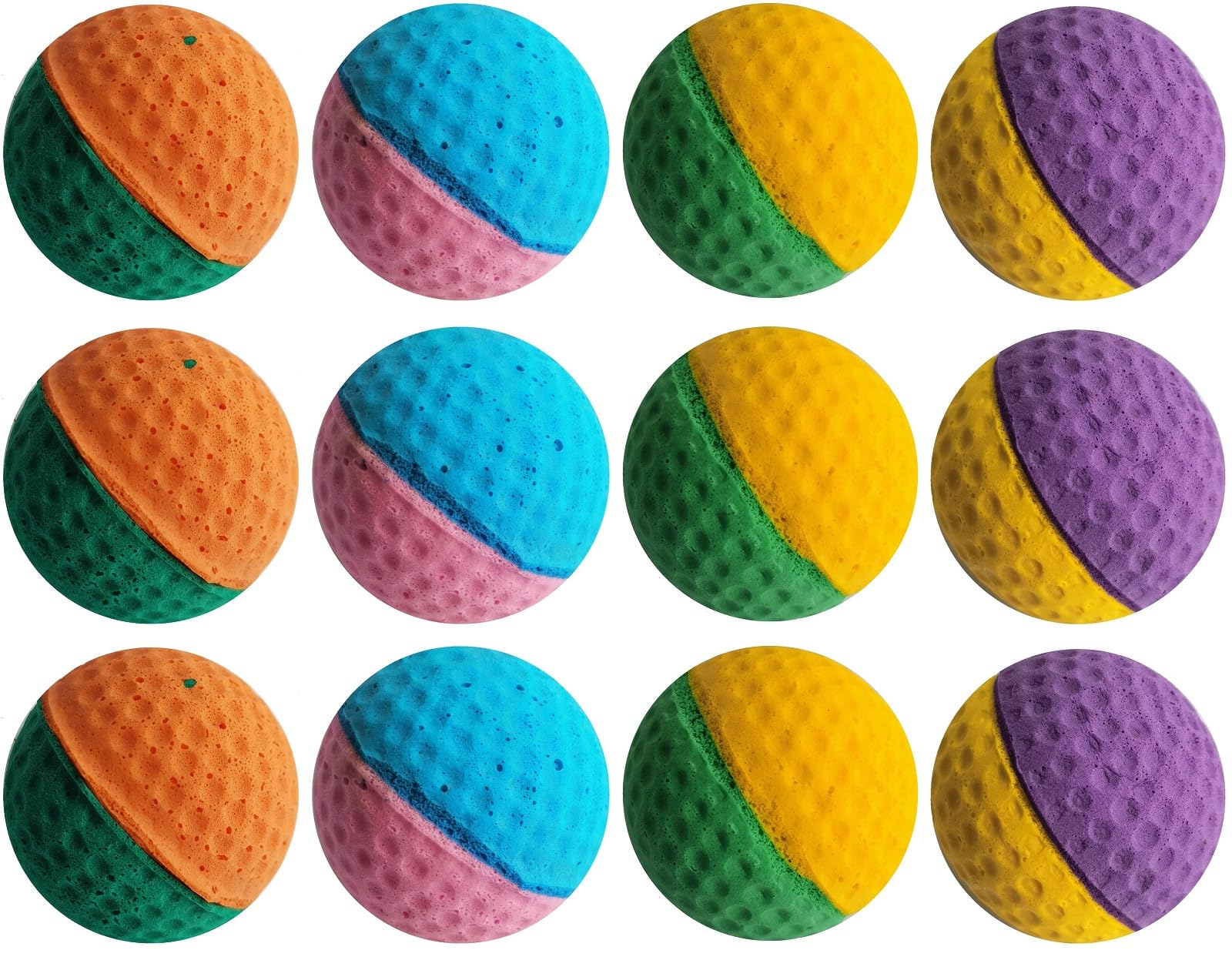 Ginfh Cat Foam Ball Cat Sponge Ball Toy Cat Soccer Ball Toy (Two Color Pet Ball)