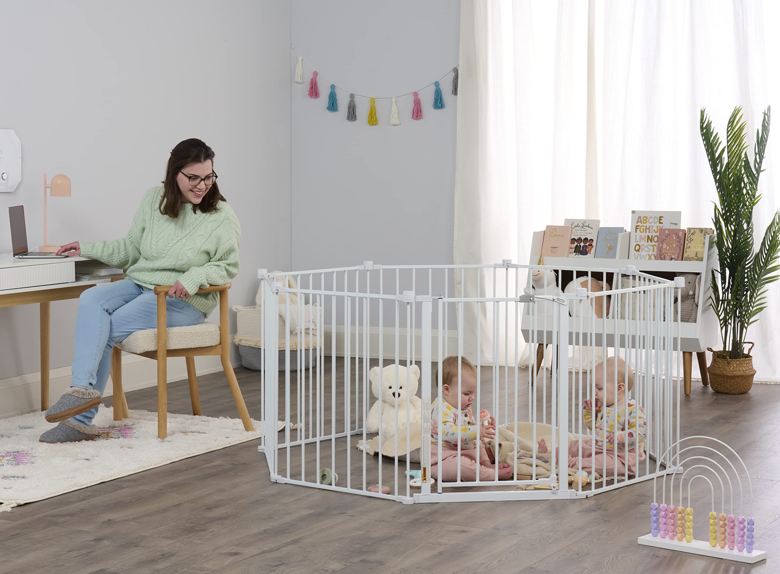 Regalo 194-Inch Super Wide Adjustable Baby Gate and Play Yard, 2-In-1, Bonus Kit, Includes 4 Pack of Wall Mounts