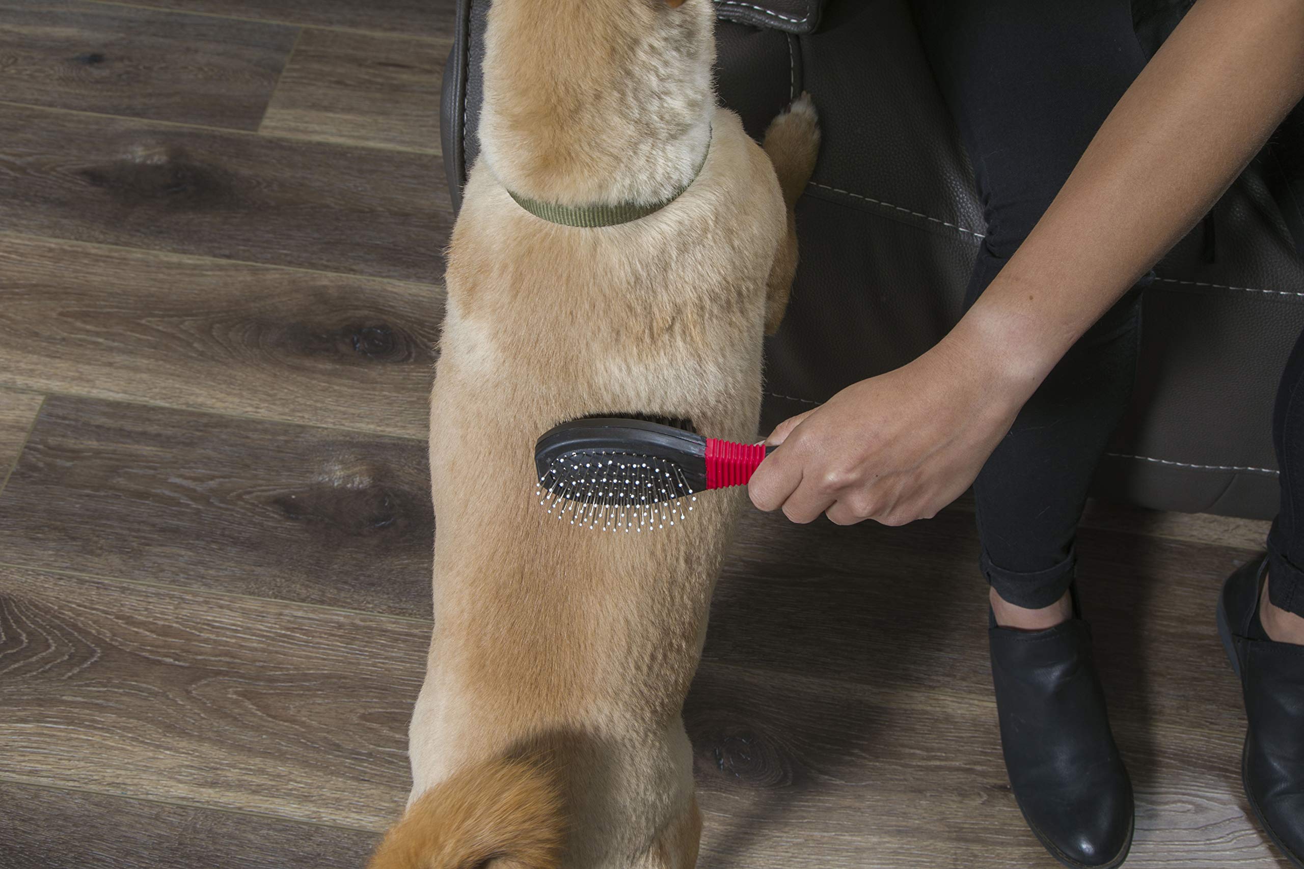FURemover Grooming Brush & Comb Set, Suitable for All Coats, Includes One Flea Comb and One Dual-Sided Brush with Soft Bristles