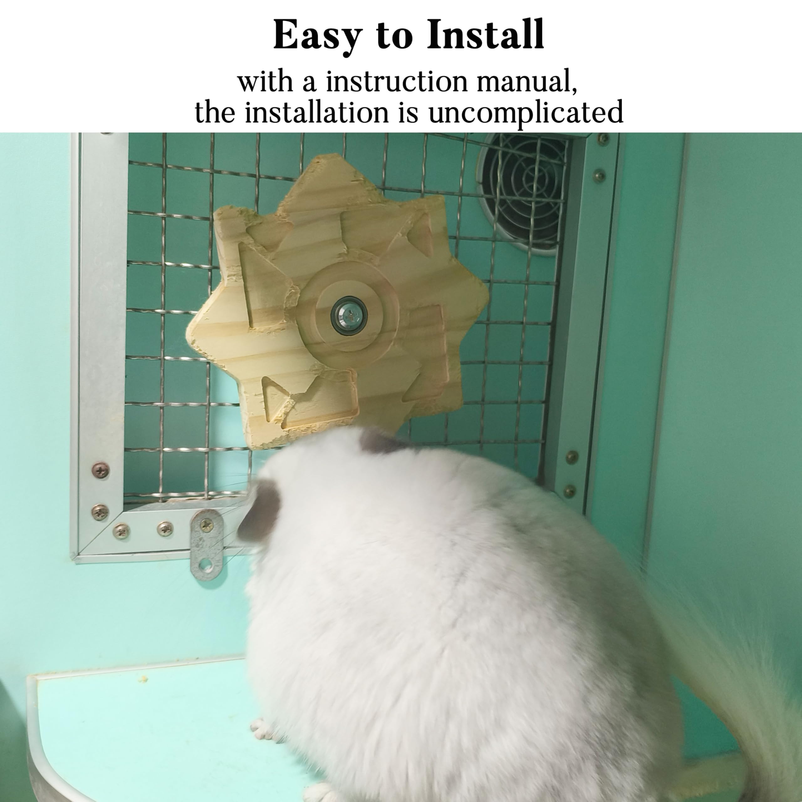 Jevnd Rotating Natural Wood Chinchilla Chew Toys For Teeth, Interactive Enrichment Toys, Hanging Exercise Chinchilla Toys For Ca