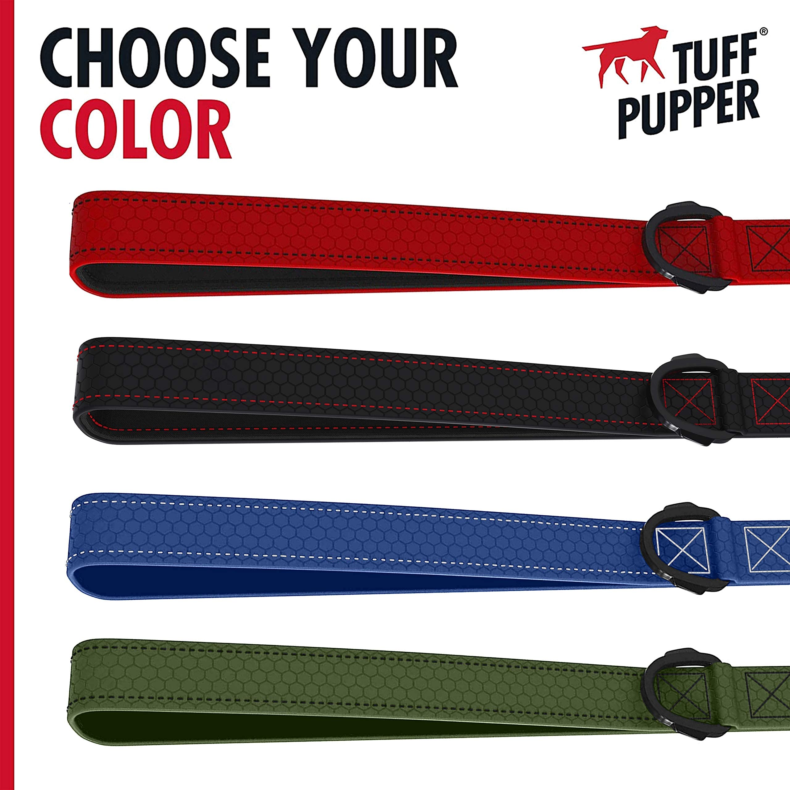 Tuff Pupper Heavy Duty Waterproof Dog Leash, 6ft PVC-Coated, Rover Green, Rust-Proof with Locking Carabiner
