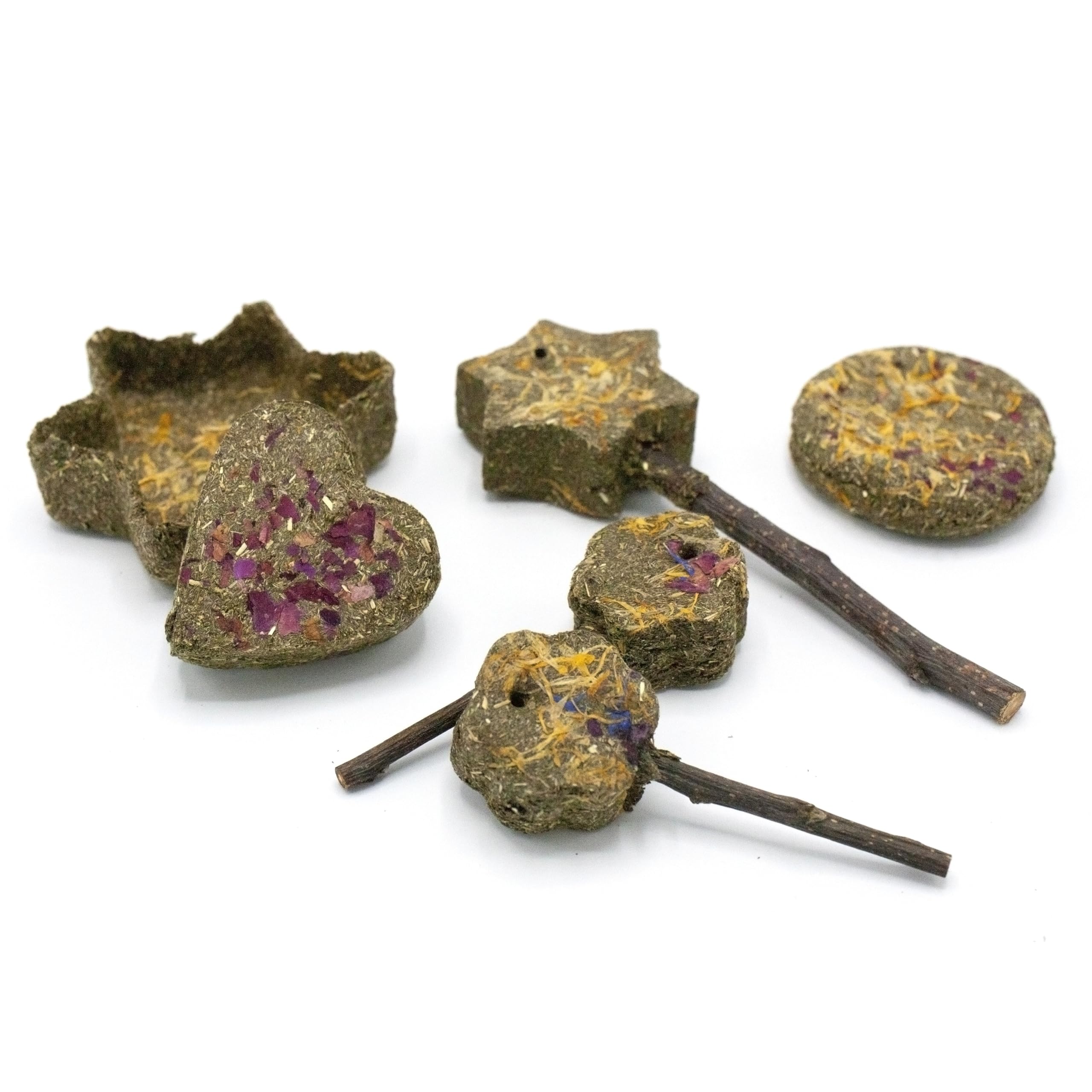 Oxbow Enriched Life Timothy Party Pack, Enriching Toys for Small Animals, Made with Timothy Hay, 6 Pieces