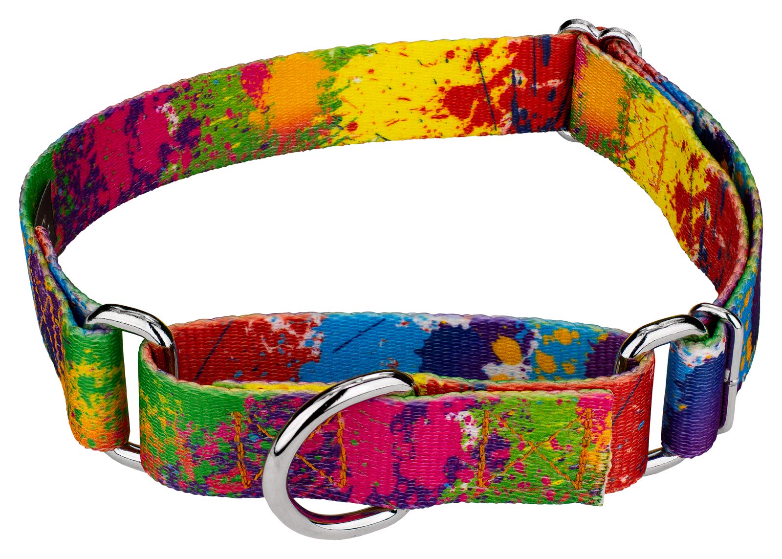 Country Brook Petz - Paint Splatter Martingale Dog Collar - Groovy Collection Featuring Far Out Designs (1/2 Inch, Extra Small)
