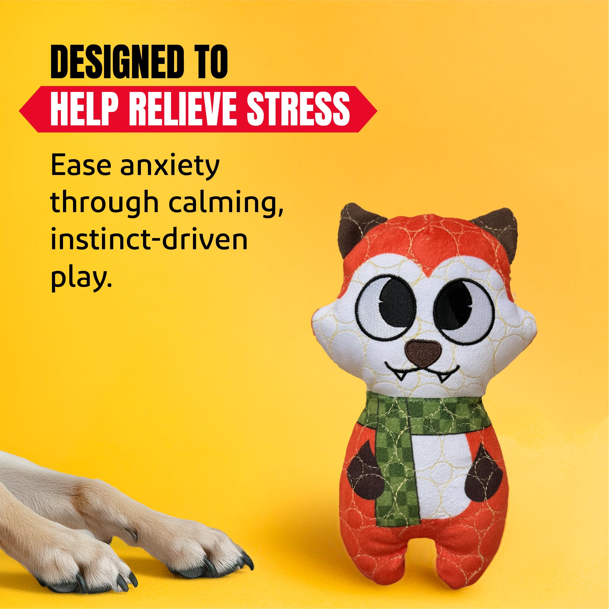 Bite Force -Durable & Strong Dog Toy Fox with Squeaker, Kevlar-Reinforced for Aggressive Chewers for Small Medium Large Dogs - O