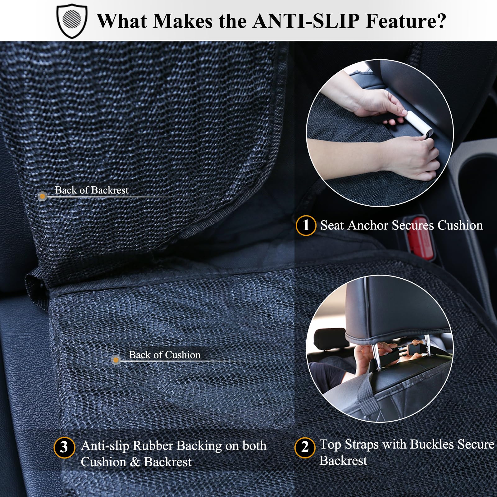 Vivaglory Front Dog Seat Covers, 2Pack No-Skirt Design 4 Layers Quilted & Durable 600 Denier Oxford Dog Seat Cover With Anti-Sli