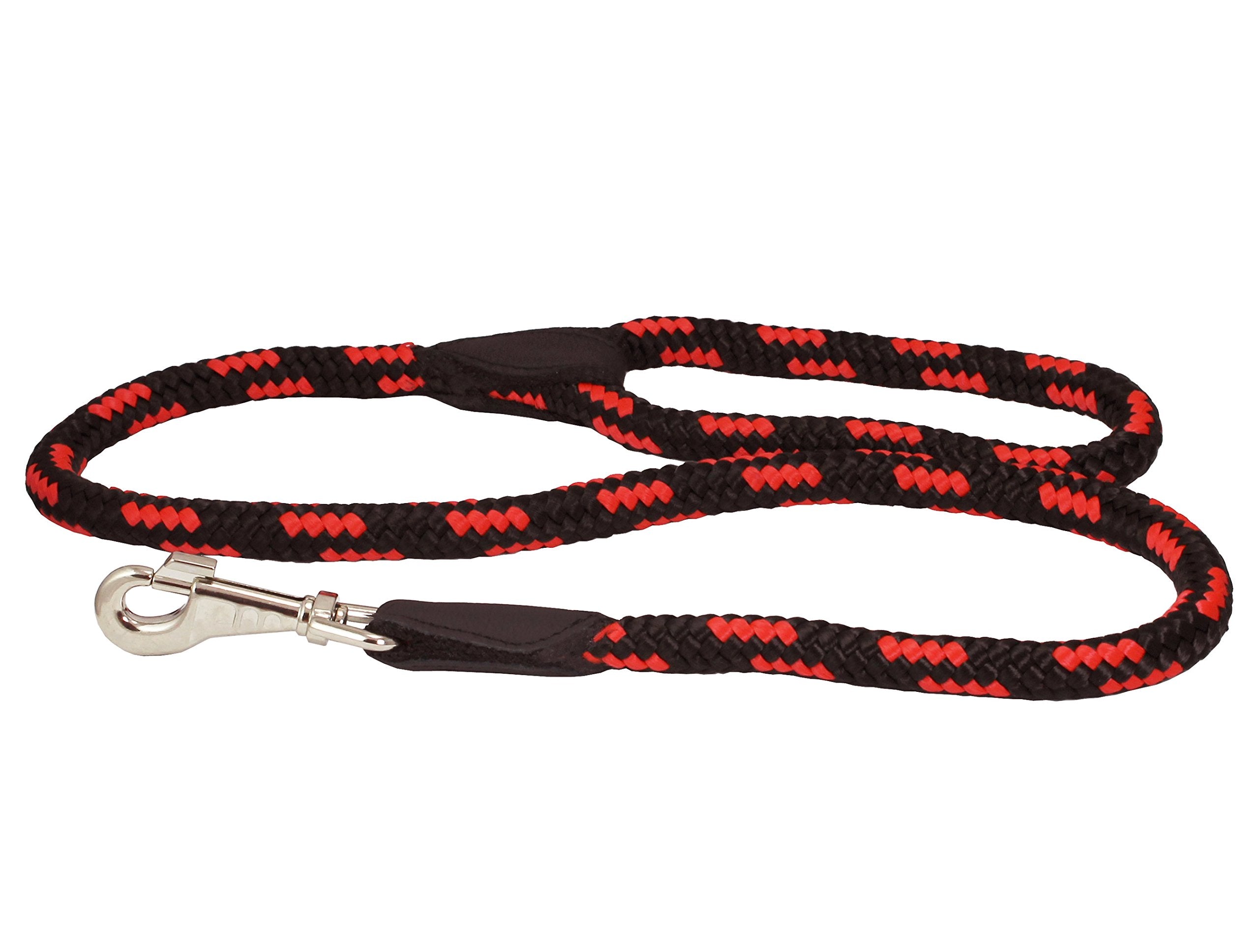 Dogs My Love 6Ft Long Braided Rope Dog Leash Red With Black 6 Sizes (Xlarge: 6Ft Long; 5/8' Diam (14Mm))