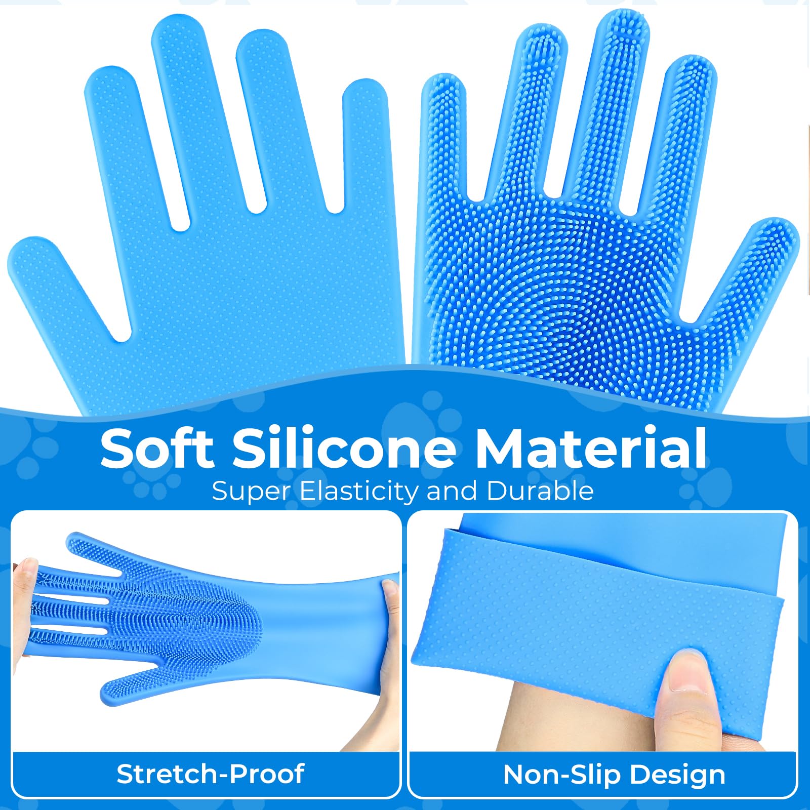 Idqquqq 2Pcs Dog Glove And Dog Shampoo Brush, Dog Bath Brush That Can Add Dog Shampoo, Dog Bath Supplies Dog And Cat Bath Set