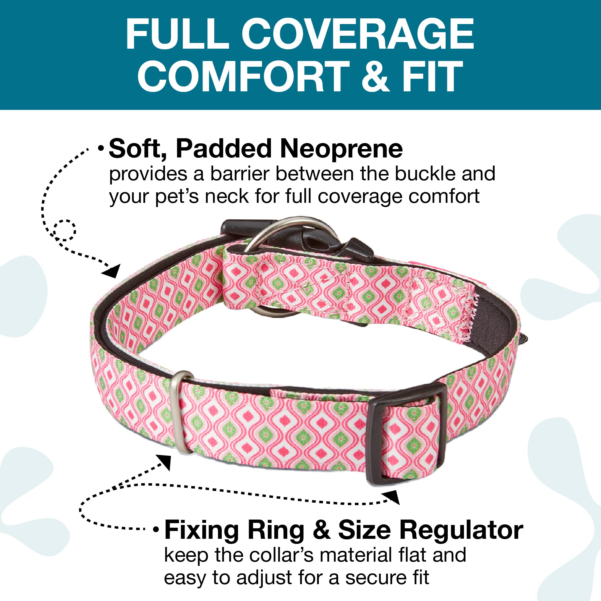 Max & Molly Urban Pets Smart ID Dog Collar - Soft Neoprene, Waterproof, Machine Washable, Power Buckle, Gotcha! QR Tag & Custom