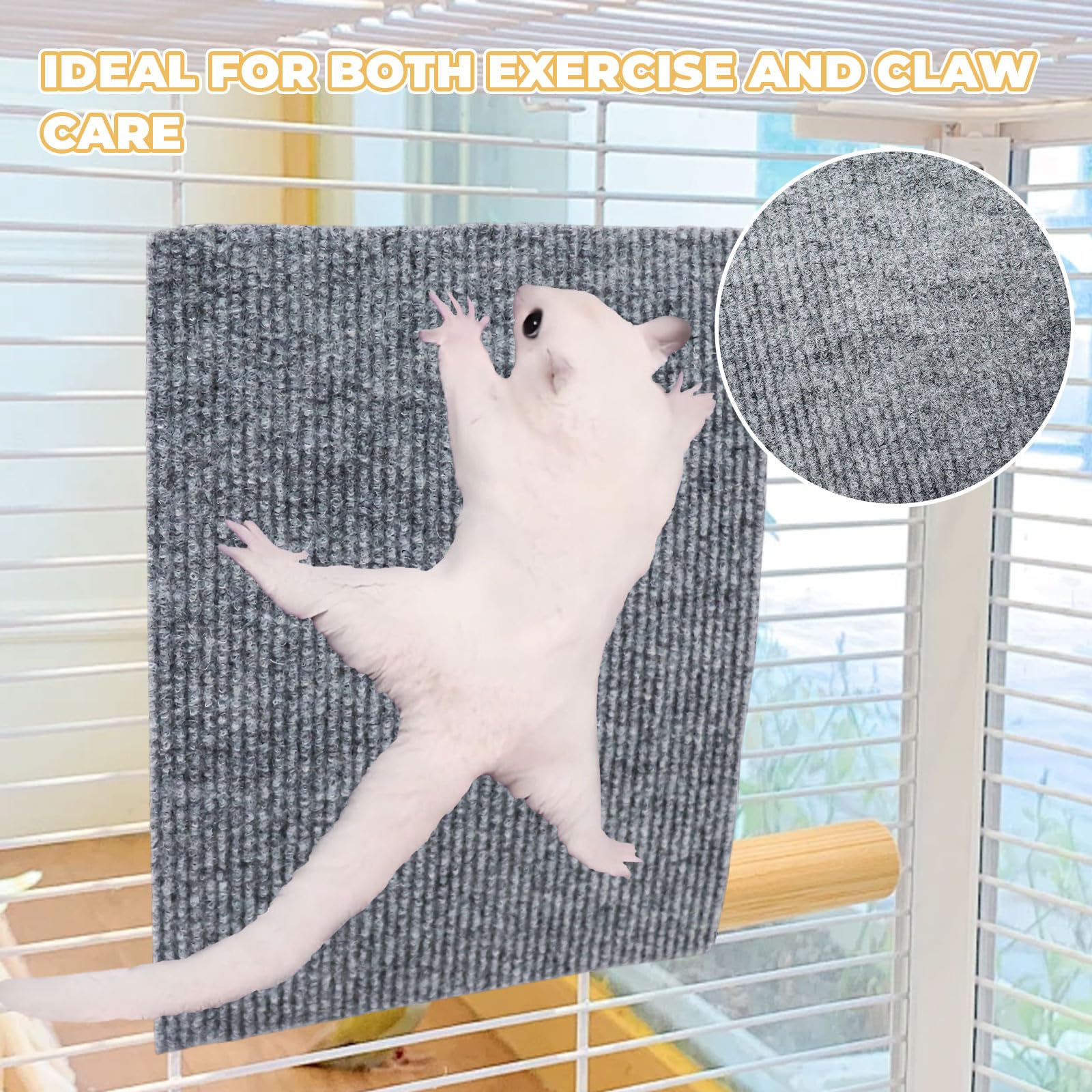 Sugar Glider Cage Accessories, 6 Pack Sugar Glider Climbing Felt Mat, Sugar Glider Toys, Sugar Glider Enrichment Toys For Sharpe