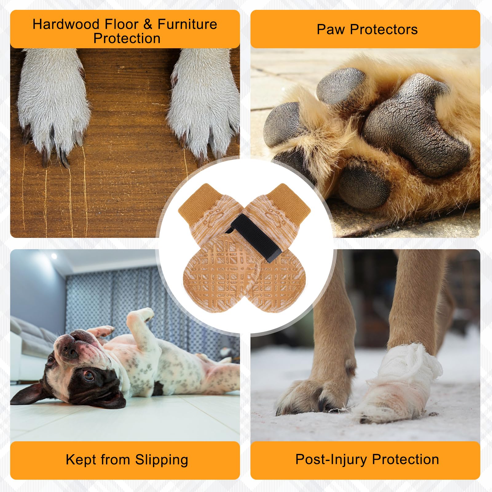 BEAUTYZOO Dog Socks to Prevent Licking Paws, Dog Shoes for Hot Pavement Small Medium Large Senior Dog Booties, Non Slip Dog Boot