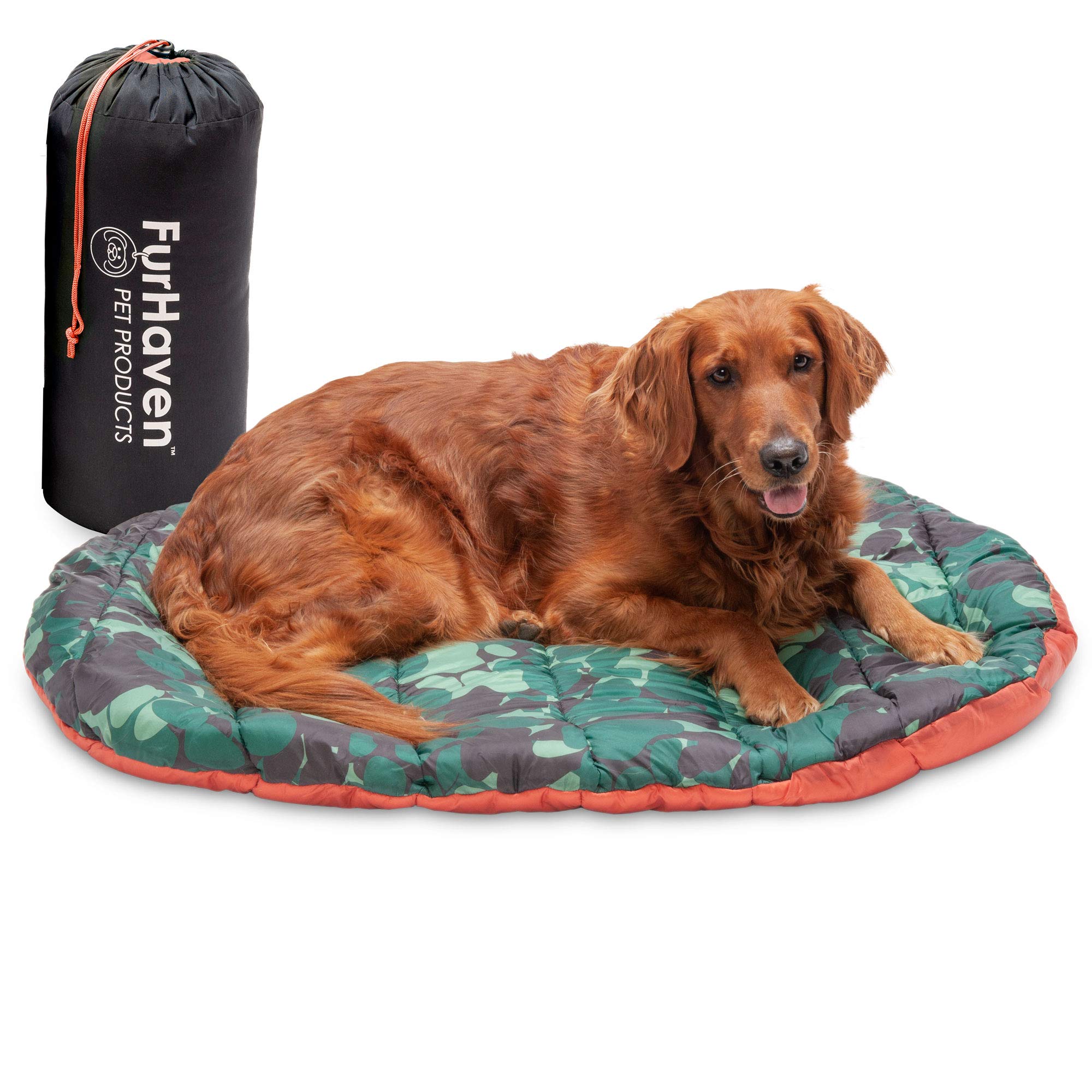Furhaven Outdoor Travel Dog Bed For Large/Medium Dogs W/ Carry Bag, Washable & Foldable, Great For Crates & Kennels - Trail Pup 