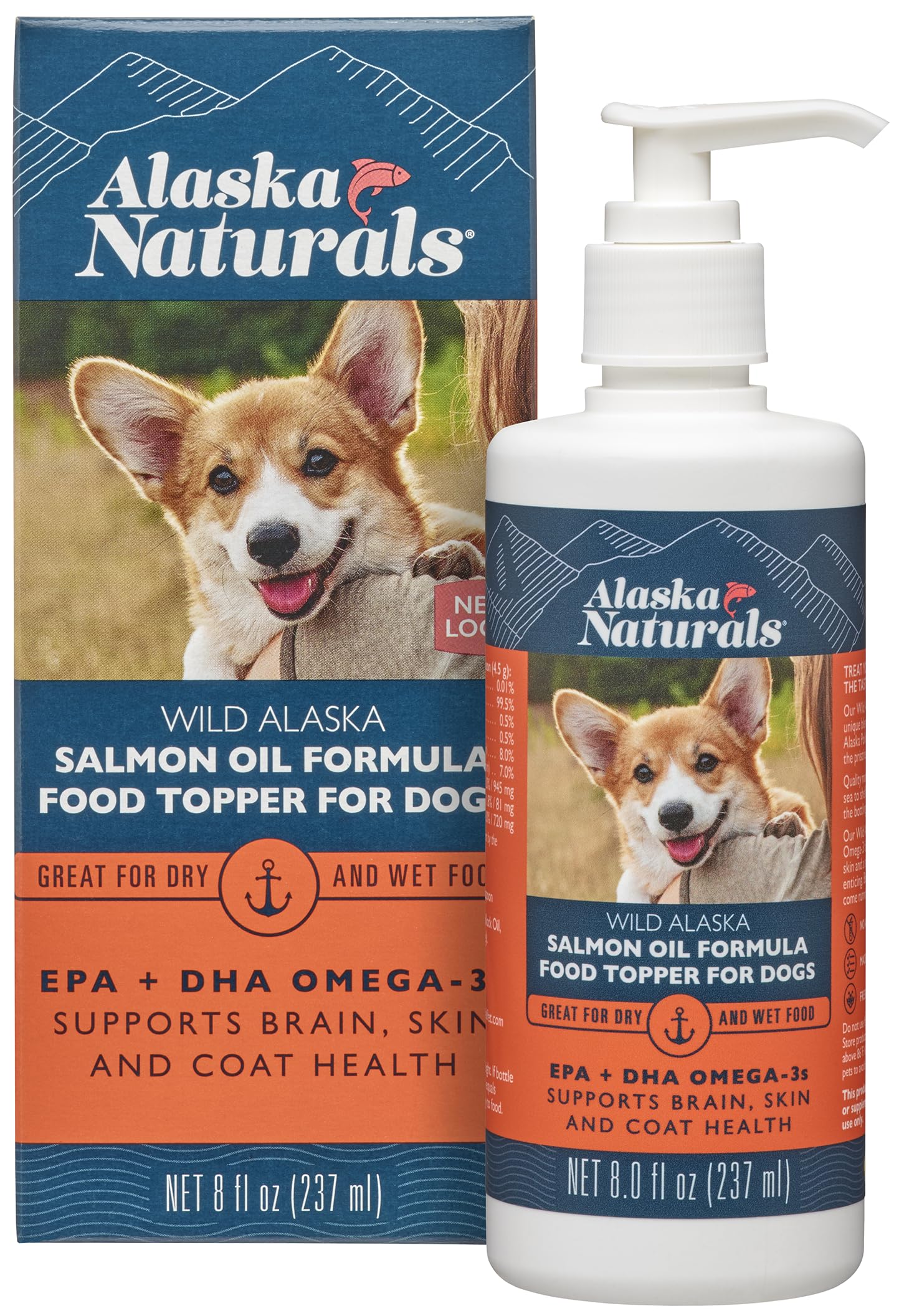 Alaska Naturals - Wild Alaska Salmon Oil Formula Dog Food Topper - EPA and DHA Omega-3 - Supplement for Healthy Skin, Shiny Coat