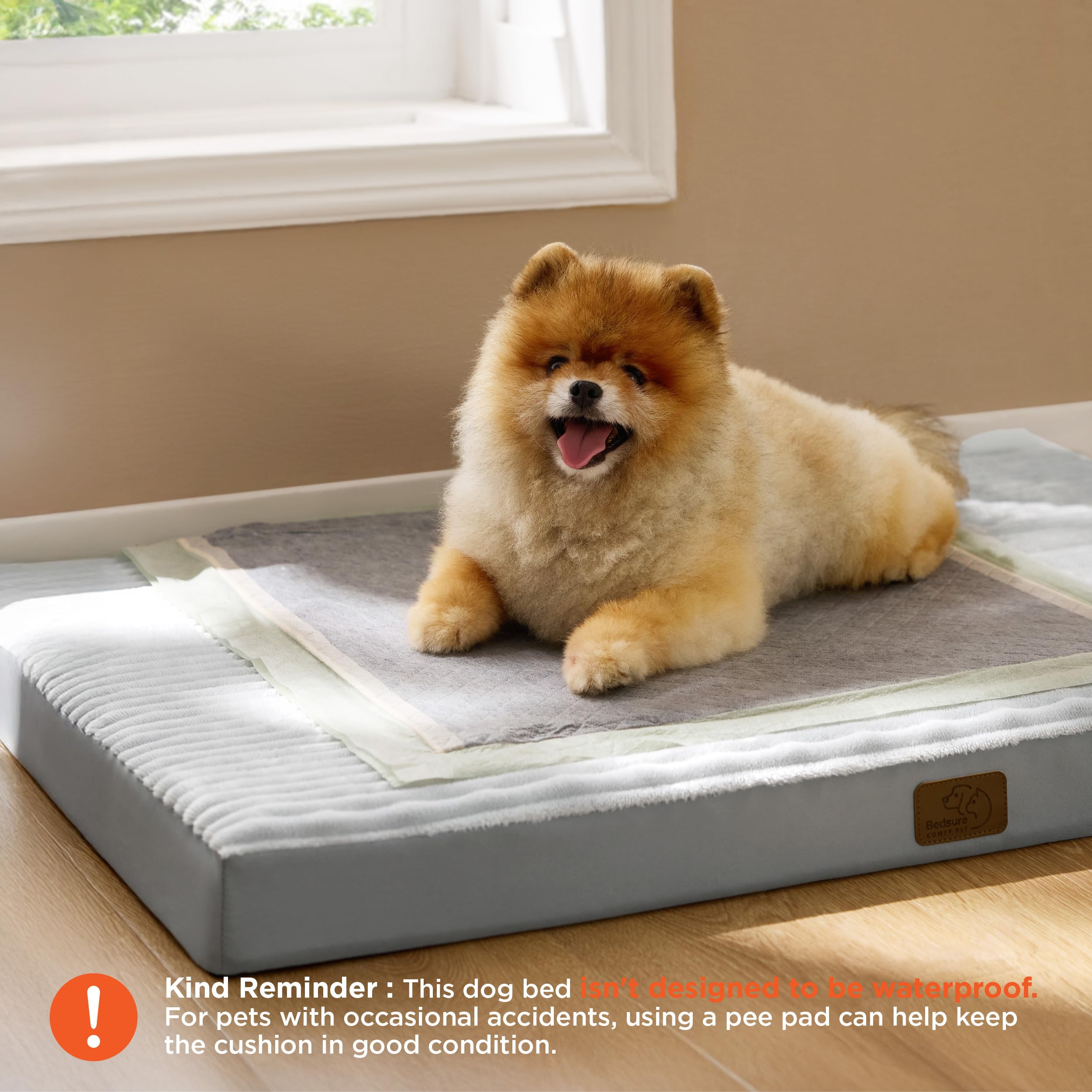 Bedsure Dog Beds Large Sized Dog- Orthopedic Pet Beds for Crate with Removable Machine Washable Cover, NOT Waterproof Egg Crate